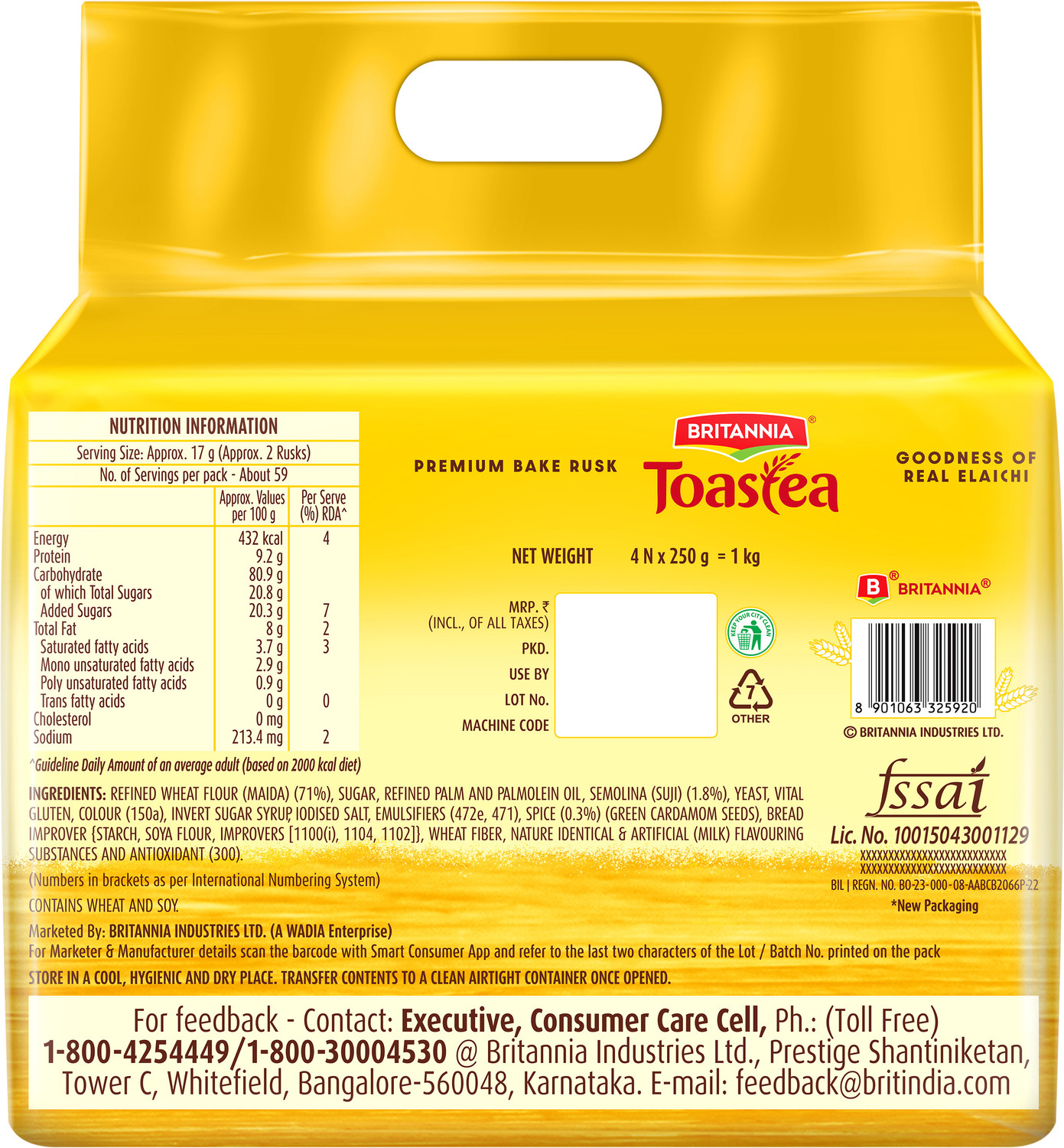 Image of BRITANNIA Toastea Premium Bake Elaichi Rusk