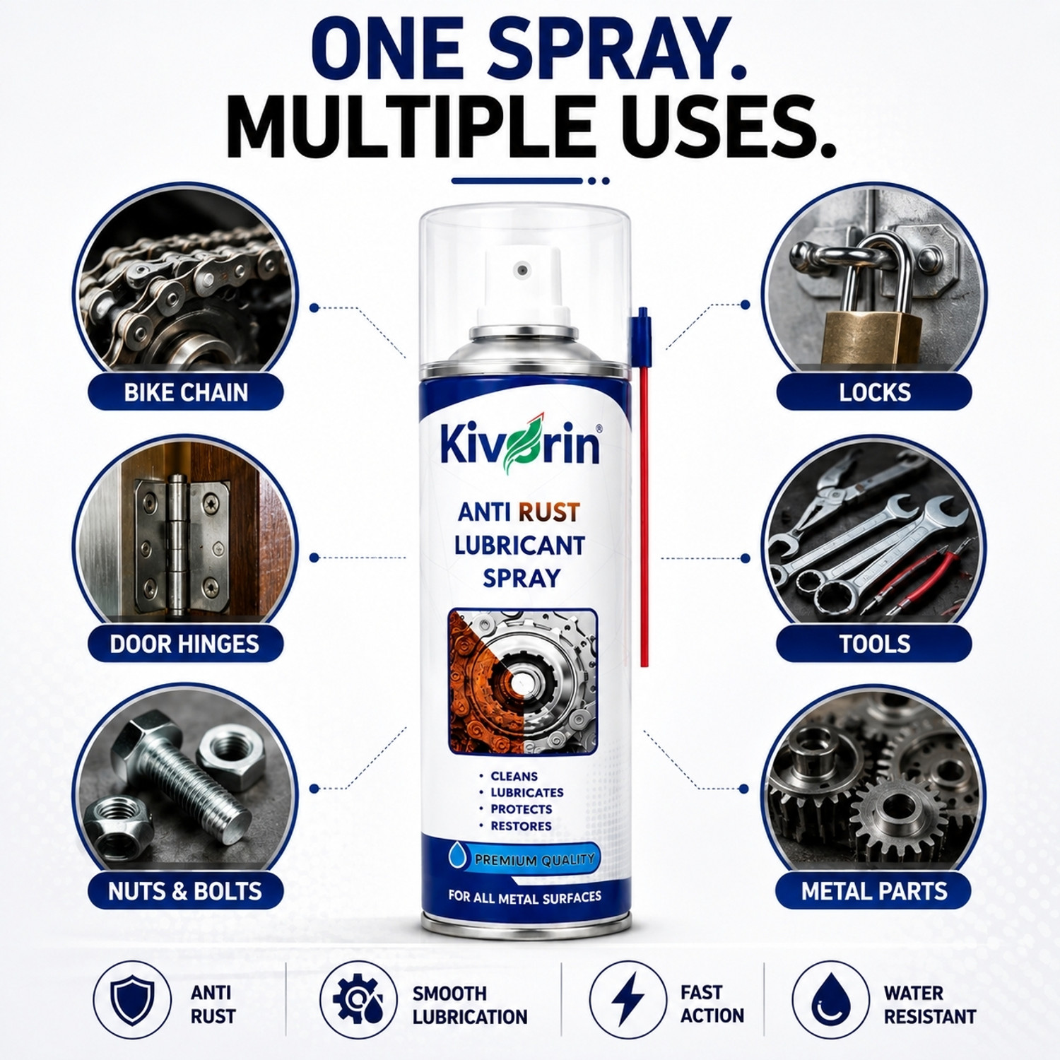 Image of Kivorin Rust500ml Rust Removal Aerosol Spray (500 ml)