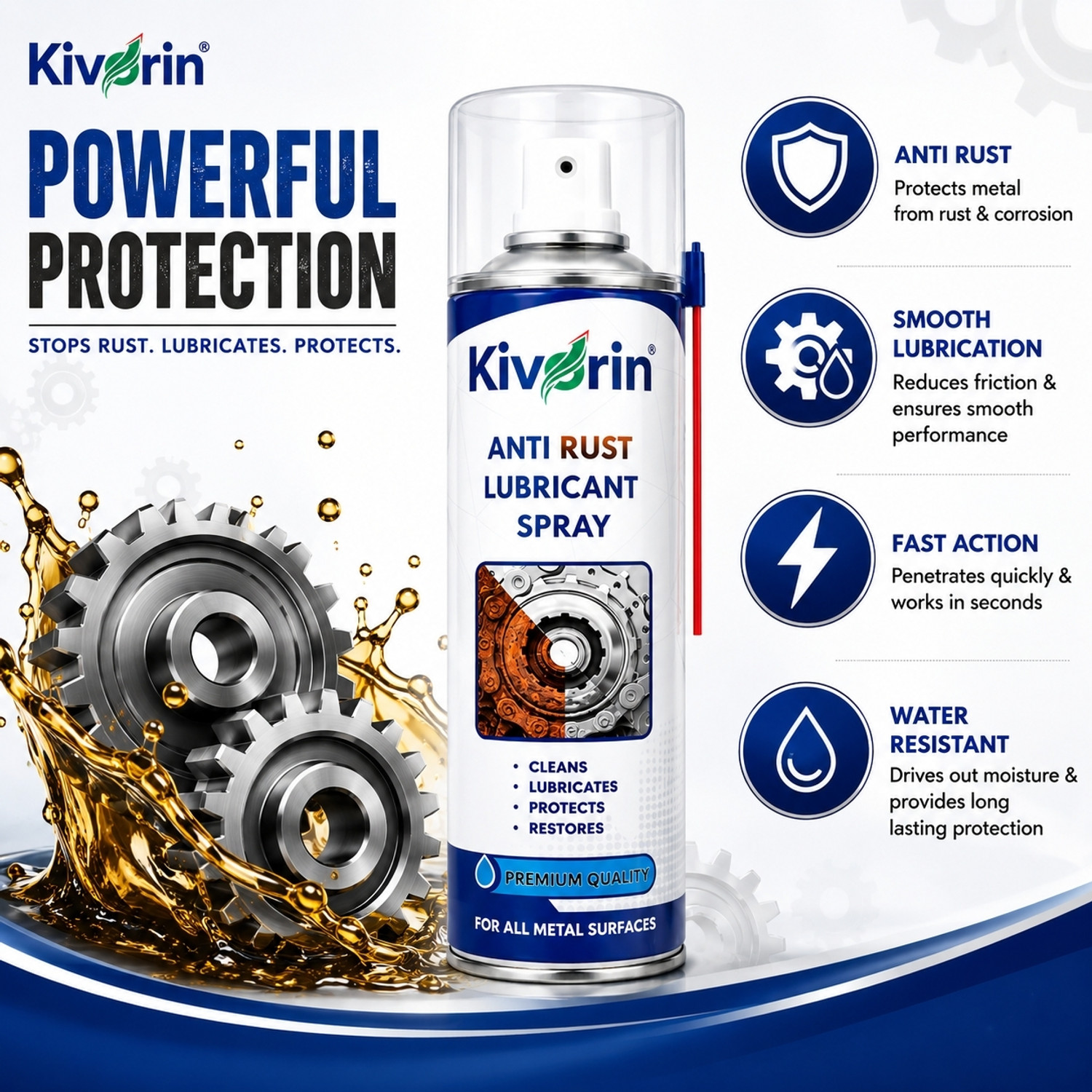 Image of Kivorin Rust500ml Rust Removal Aerosol Spray (500 ml)