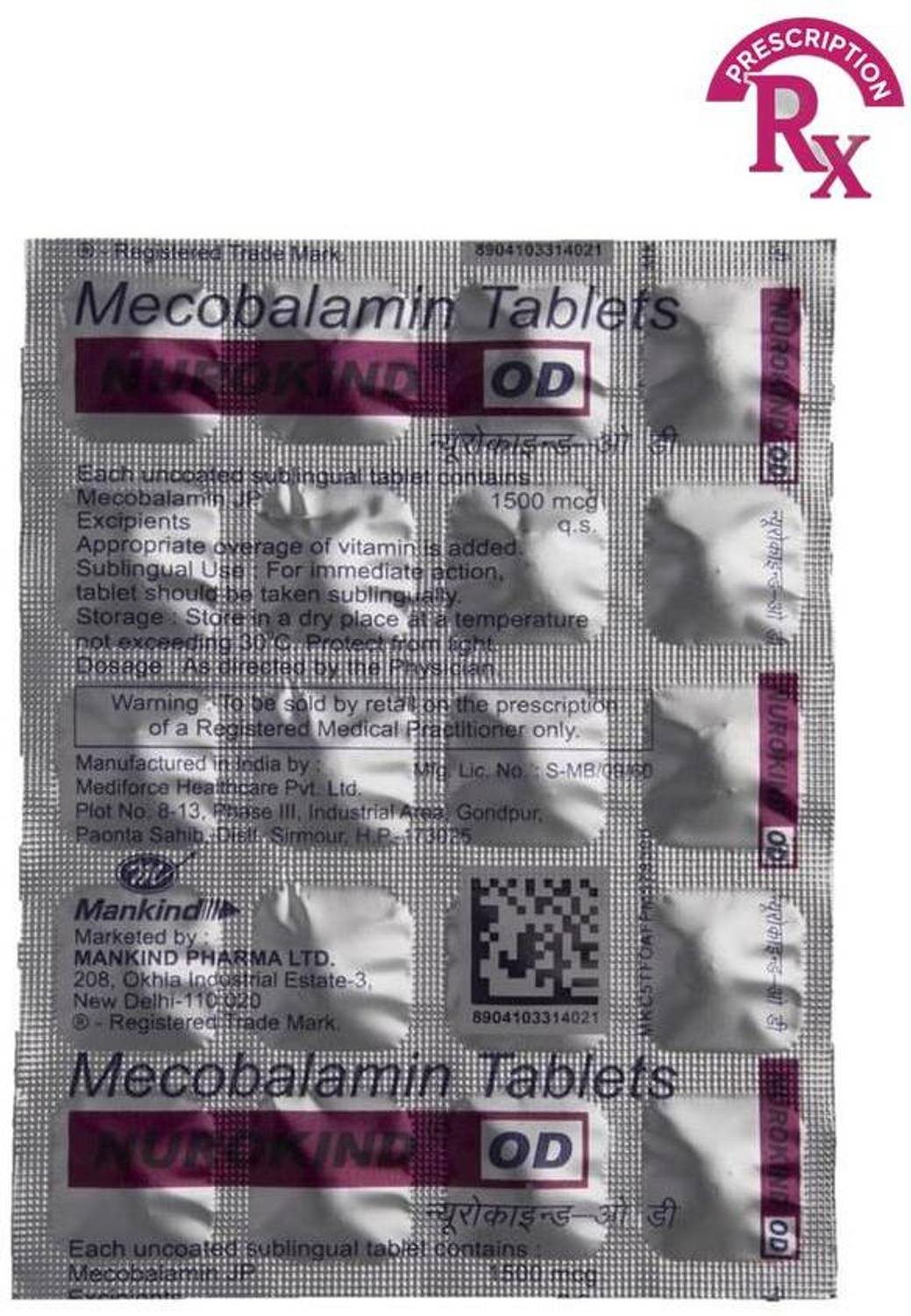 Nurokind Mecobalamin Sublingual Tablet 20Tab - Image 1