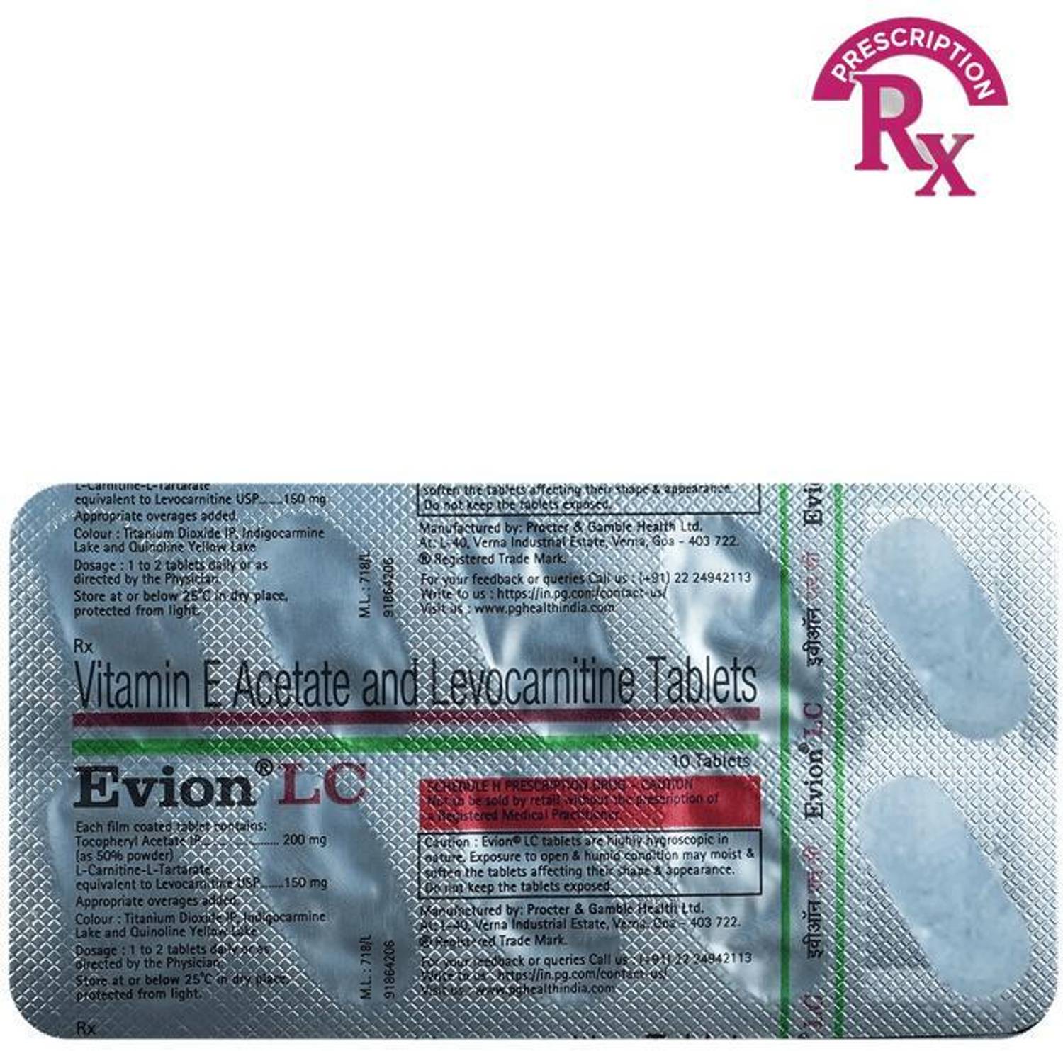 evion l carnitine Evion LC Tablet (10 Tab) Price in India