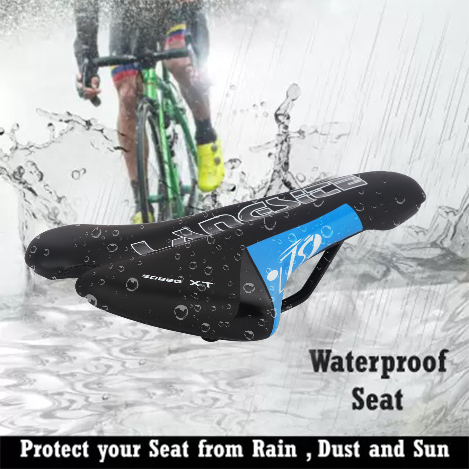 Image of TUHI Mountain MTB Saddle Comfort Soft Leather Cushion Bike Seat Saddle PU Leather Saddle