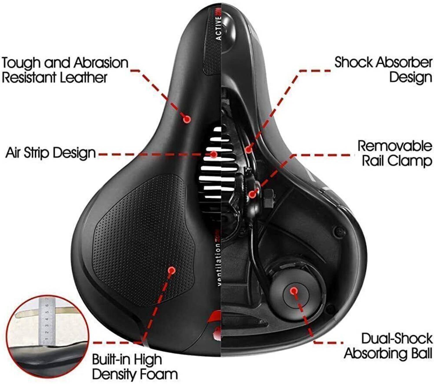 squarefit Cycle Seat Cushion with Extra Padding - Image 2