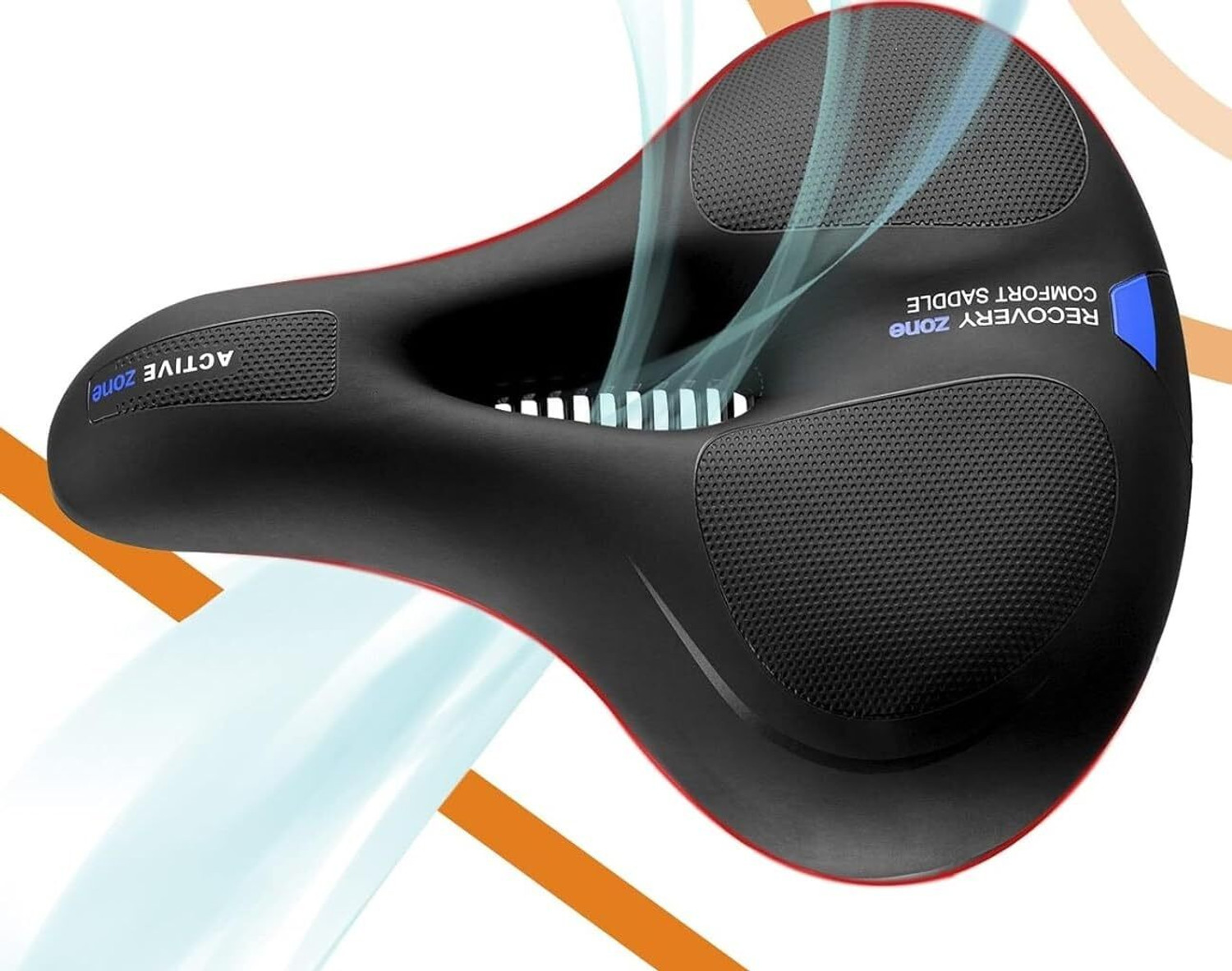 Image of Afpin Cycle Seat with LED Tail Reflector Waterproof Gel Cushion Saddle