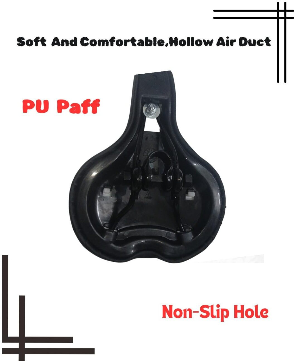 Image of HERCULES Sports MTB High Comfort Performance Seat for 24T-29T Hybrid Bicycles Saddle