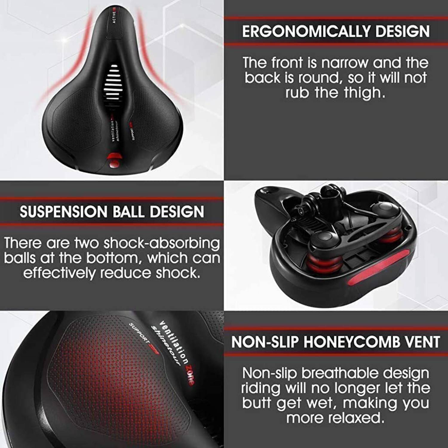 squarefit Cycle Seat Cushion with Extra Padding - Image 3
