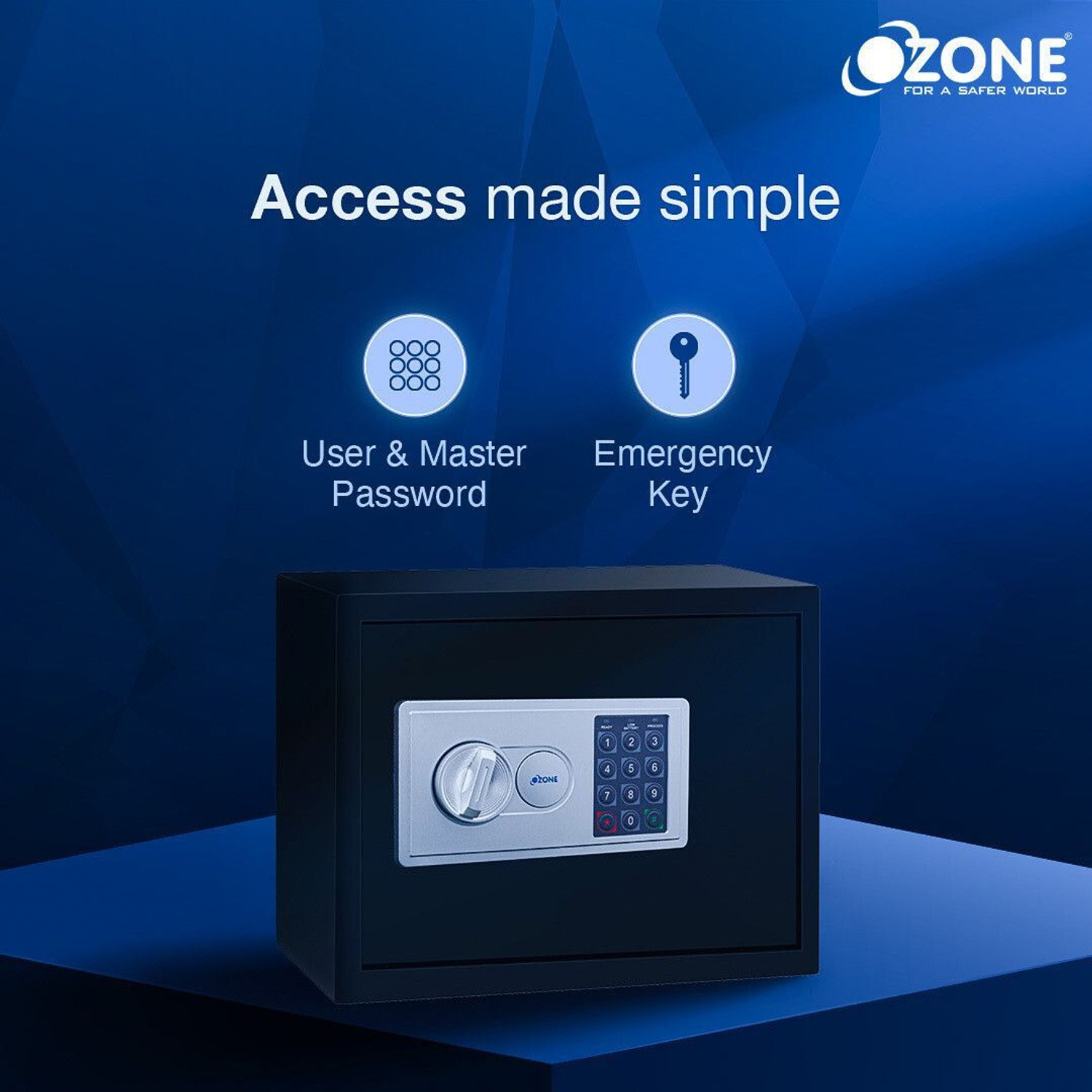 Image of OZONE 16.11 Litres Digital Safe Locker for Home & Office Digital Lock, 2-Way Unlocking Safe Locker