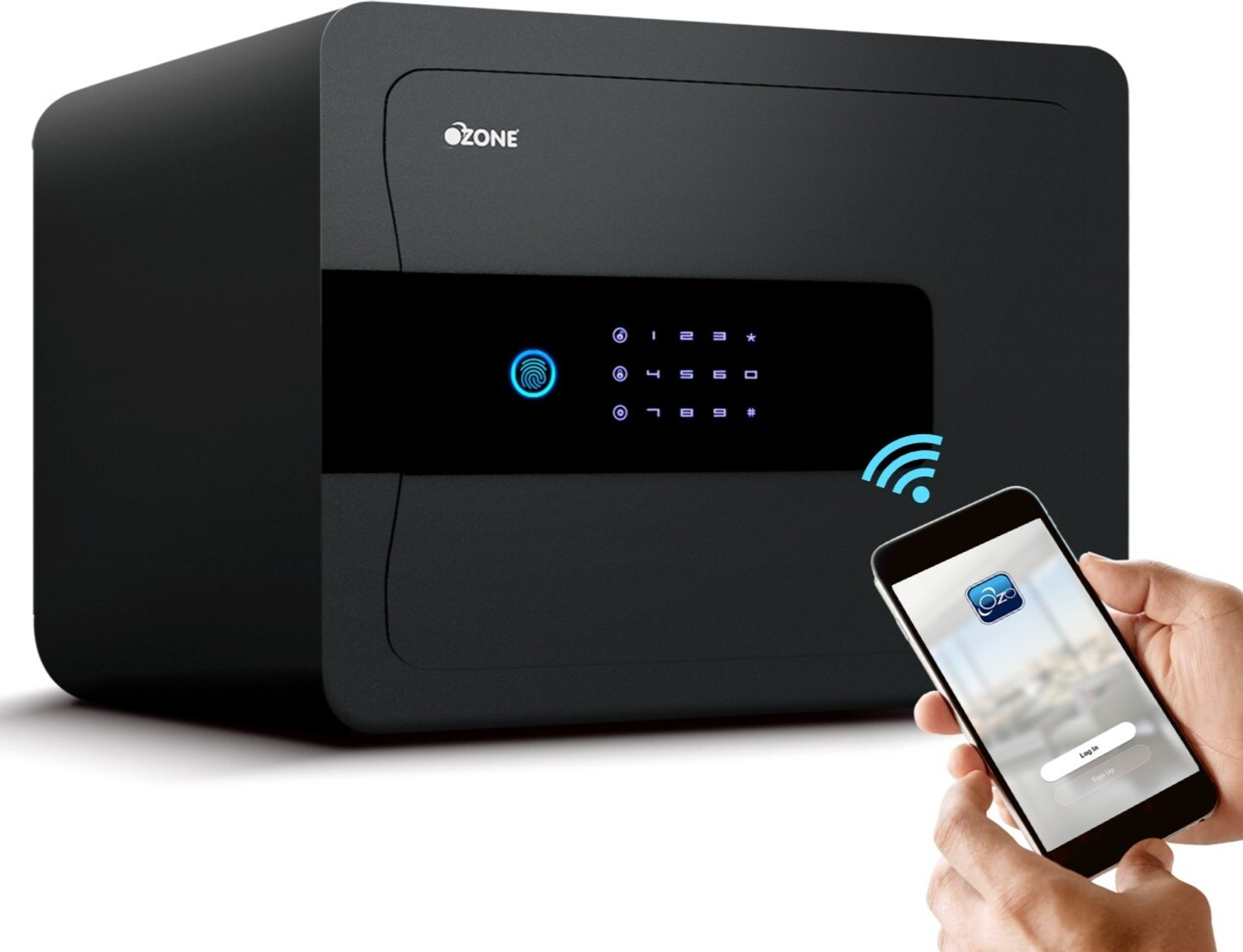 Image of OZONE 30 Ltrs WiFi Safe Locker for Home & Office | App Notifications | Black Safe Locker