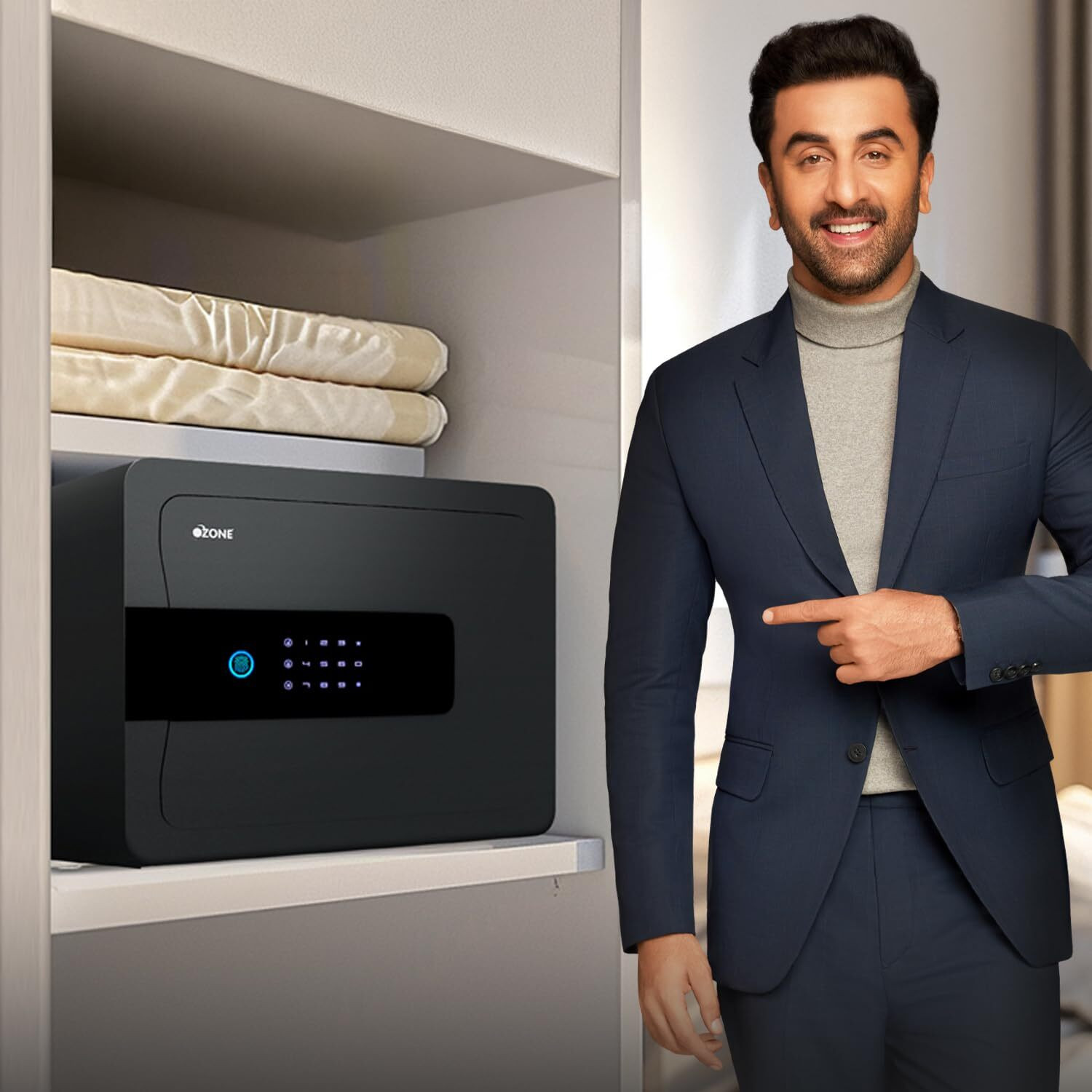 Image of OZONE 30 Ltrs WiFi Safe Locker for Home & Office | App Notifications | Black Safe Locker