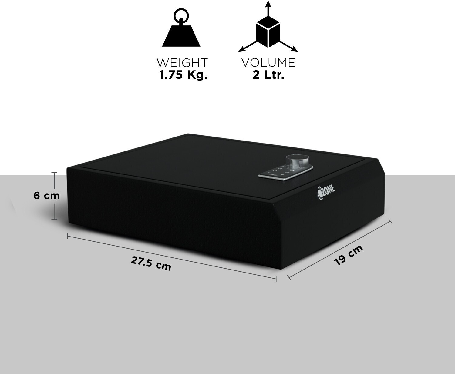 Image of OZONE 2.28 liter Personal Safe Locker for home | Electronic Locking | Passwrod Access Safe Locker