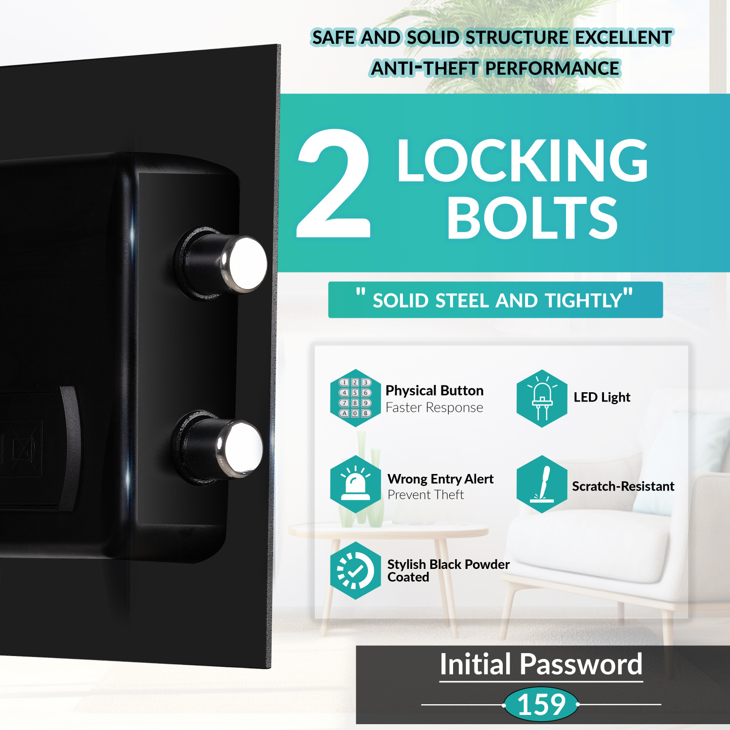 Image of Plantex Locker for Home /Digital Safe with Electronic Keypad for Office /Home (23 Litre) Safe Locker