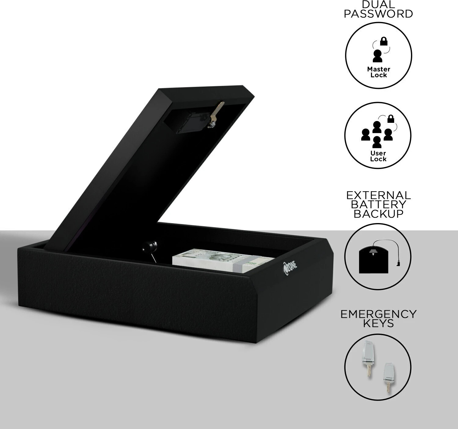 Image of OZONE 2.28 liter Personal Safe Locker for home | Electronic Locking | Passwrod Access Safe Locker