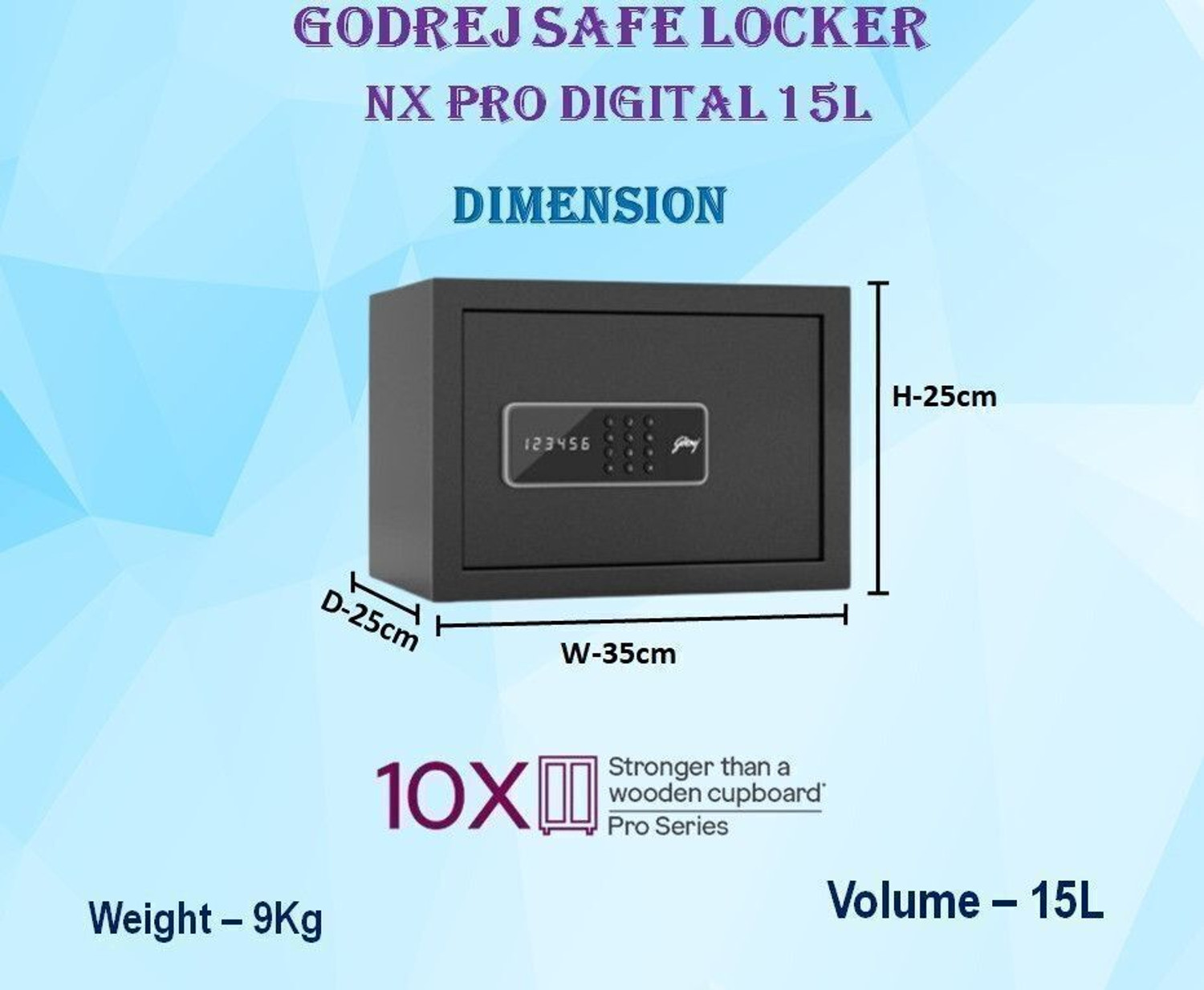 Image of Godrej NX PRO 15 Liters Digital Electronic Safe Home Locker Safe Locker (Keypad, Digital, Key Lock)