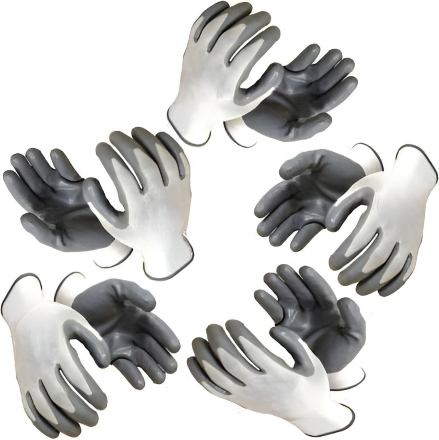 Image of Donizard 5 PAIR Anti Cut Resistant Safety Hand Gloves Cut-Proof Protection Wet and Dry Nylon, Rubber Safety Gloves