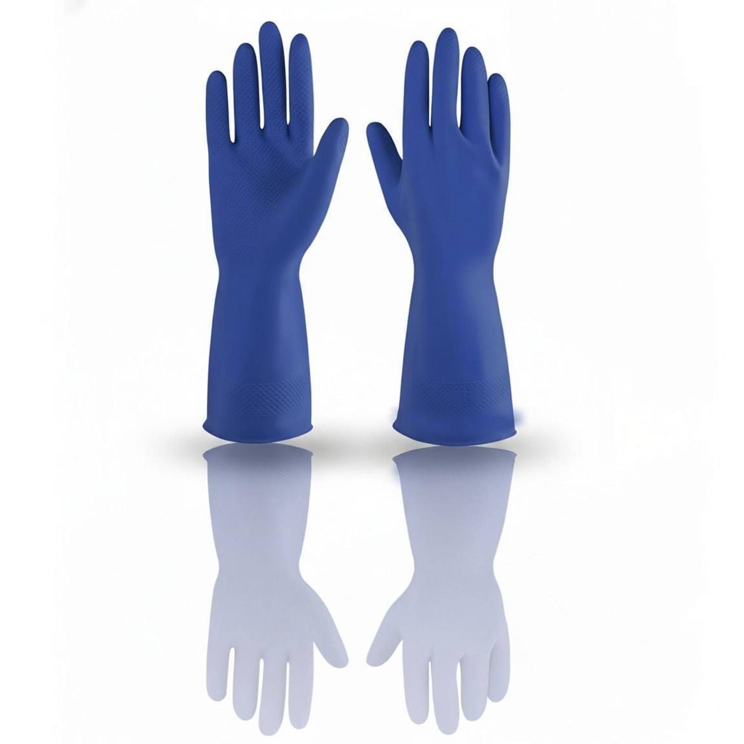Axisgrip 1 Pair blue Rubber Safety Hand Gloves For Chemical, Electrical Rubber Safety Gloves