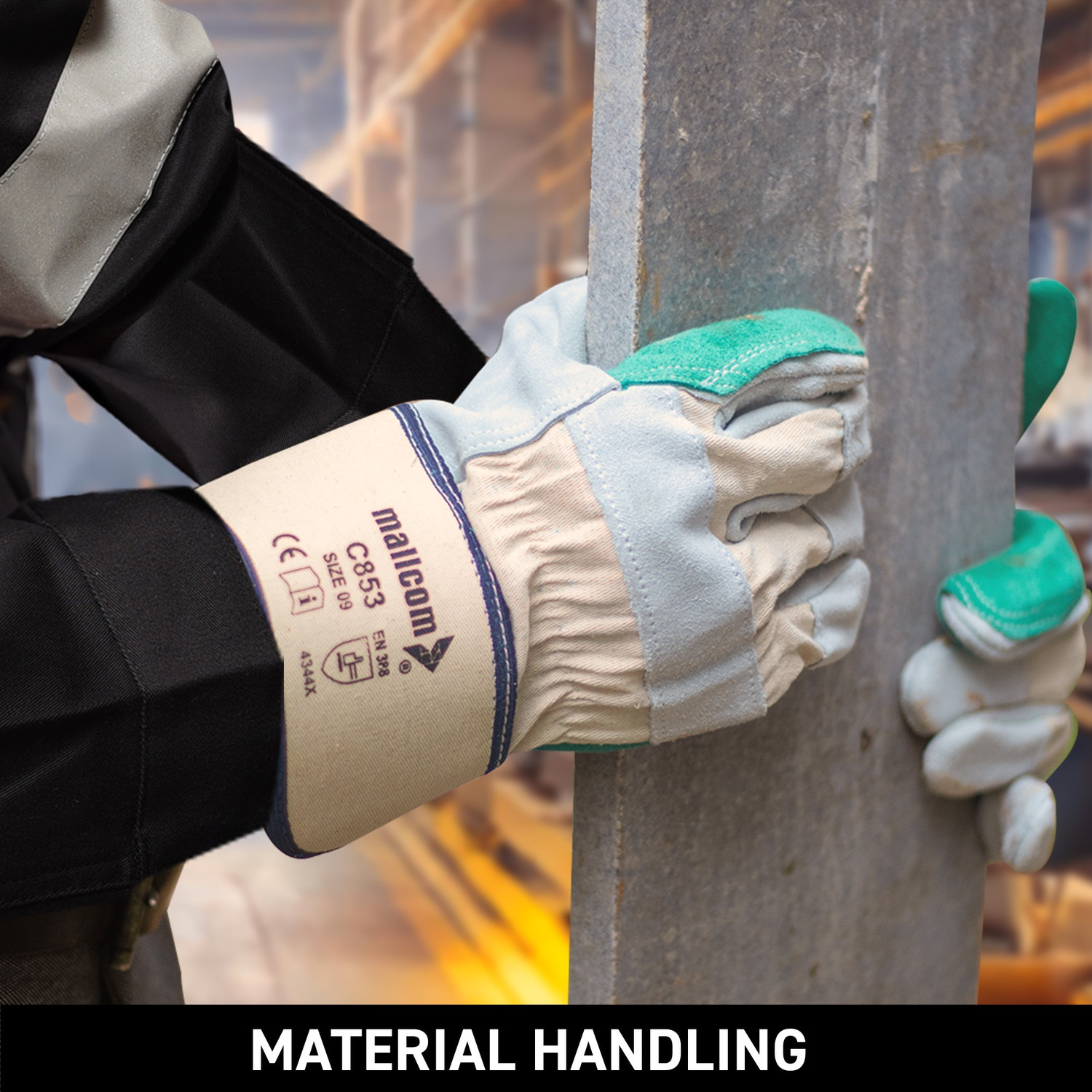 Image of Mallcom C853 Natural grain Canadian Safety Gloves (Pack of 1) Leather, Rubber Safety Gloves