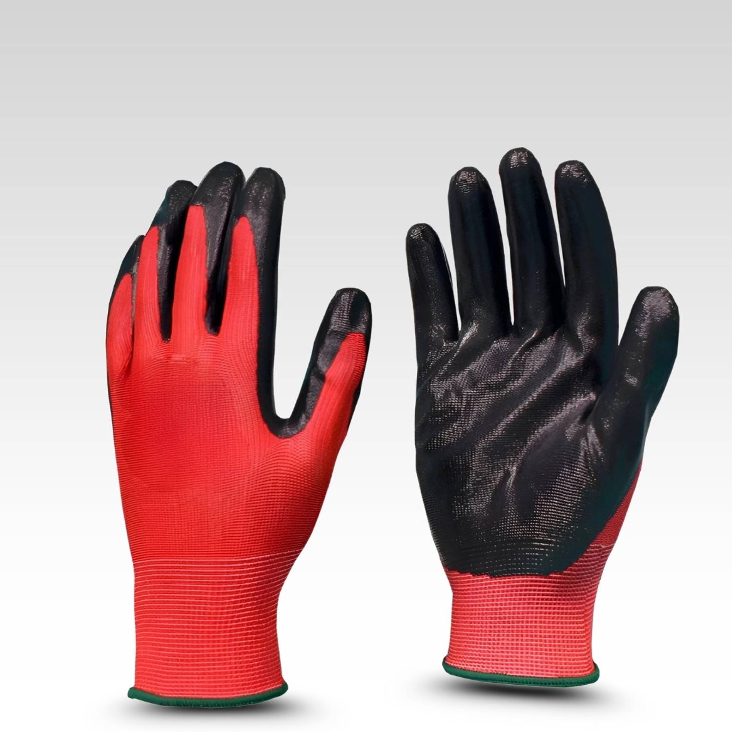 7SHIELD 2PAIR Red Black Heat Résistance Nylon Hand Safety Gloves For Gardening,Industry Nylon Safety Gloves