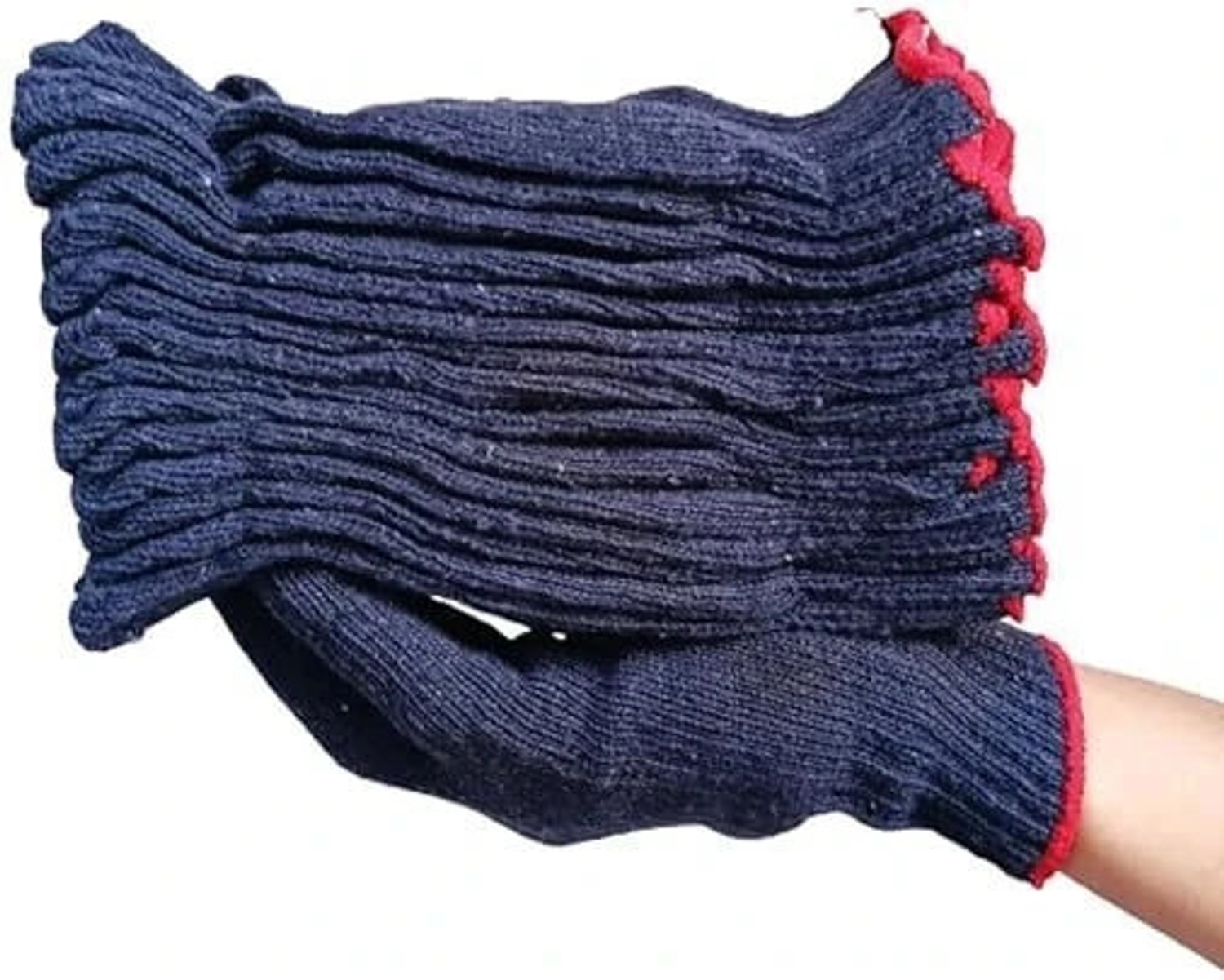 Image of 7SHIELD Blue 100% Cotton Knitted Safety Hand Protection Work Gloves for Mechanic Polyester Safety Gloves