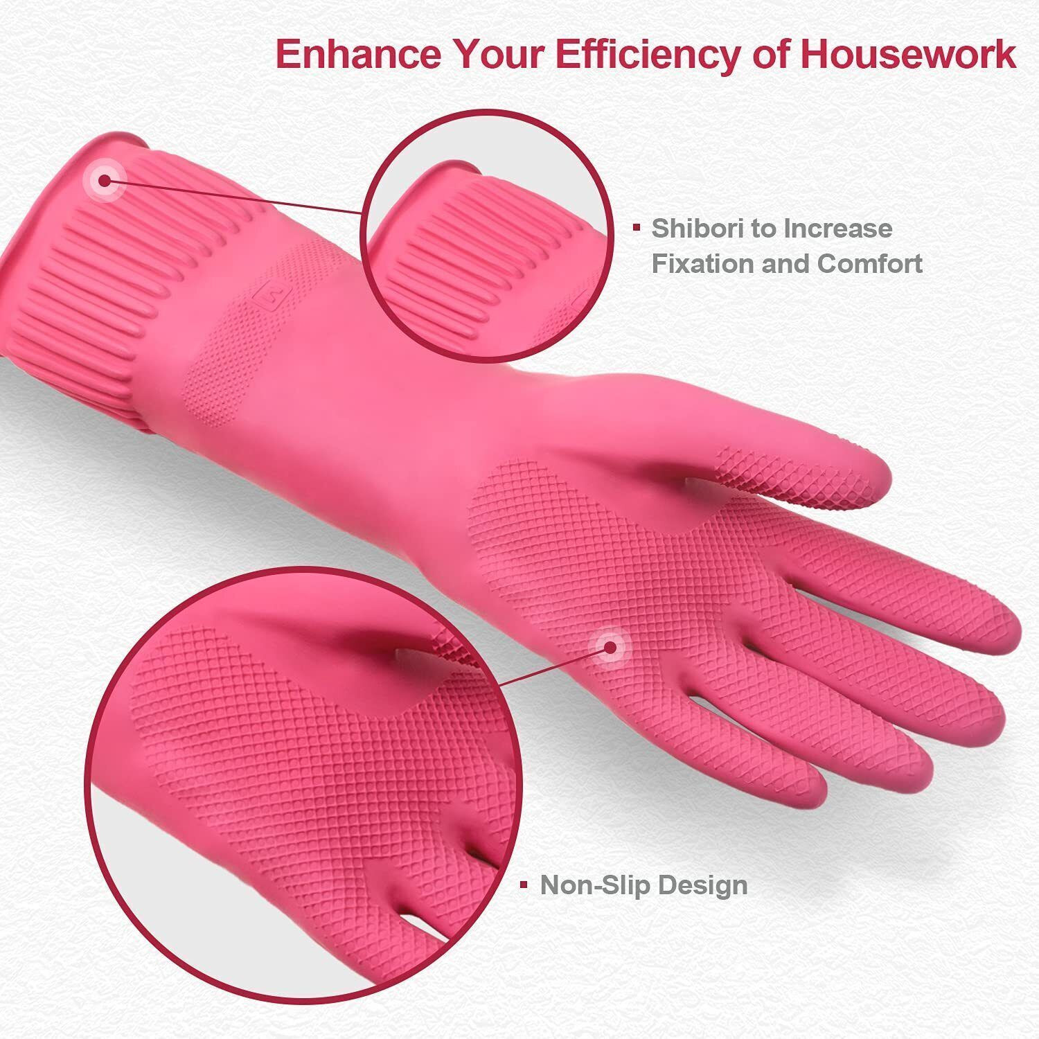 Image of mnu WRINKLE PALM GRIP GLOVE (2 PAIR )Multipurpose, Reusable Rubber - 4 PCS Wet and Dry Glove Set