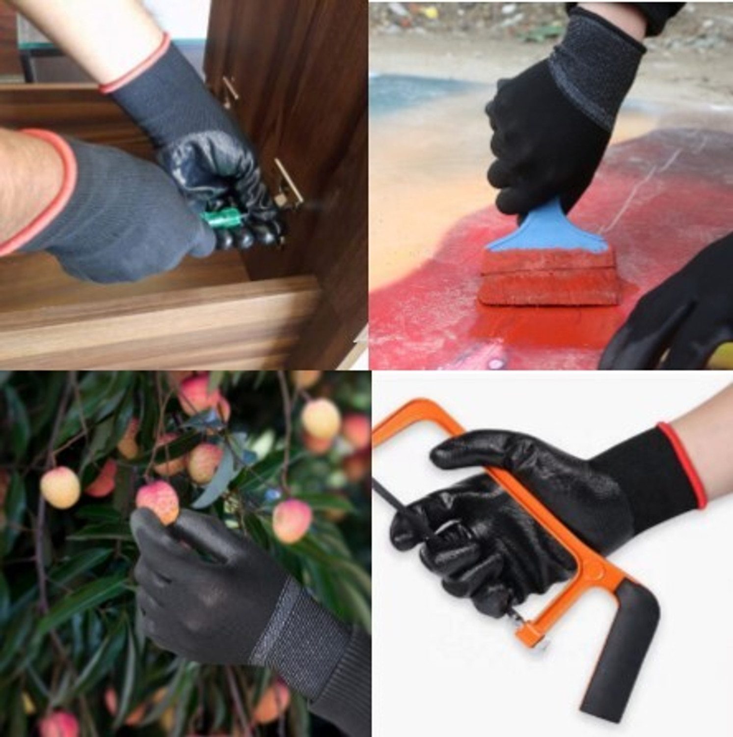 Image of Donizard Multipurpose Daily Use Reusable Washable Grip Coating Anti Cut Resistant 10 PAIR Nylon, Synthetic Safety Gloves