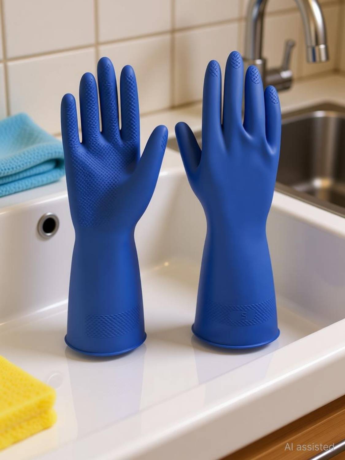 Axisgrip 1Pair Rubber Safety Gloves|Durable Non-Slip Work Gloves for Industrial &Home Use Wet and Dry Glove