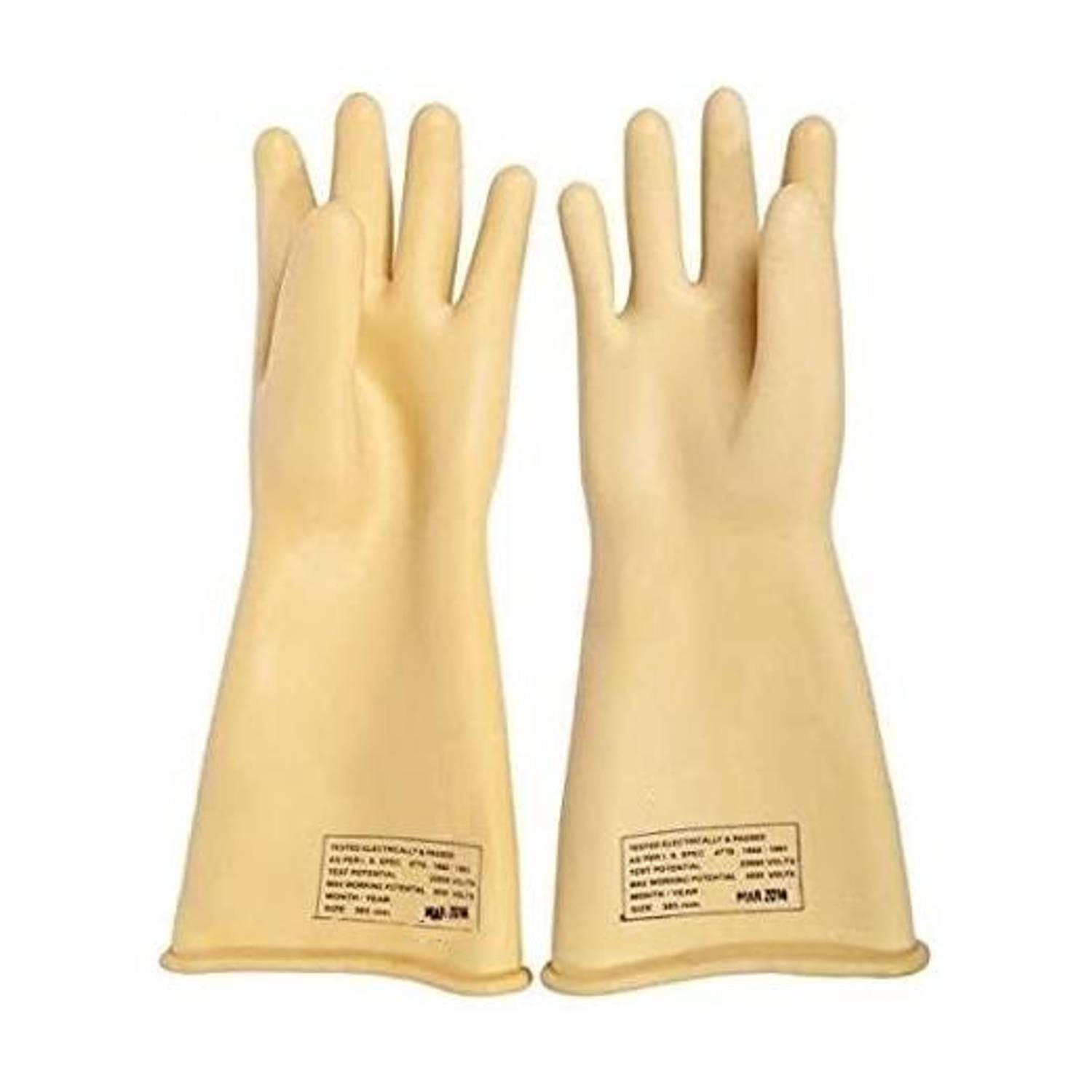 BEGGOSAFE Electrical Rubber Gloves 11KVA Test Potential 11000 &Working Potential 1100Volts Latex, Rubber  Safety Gloves