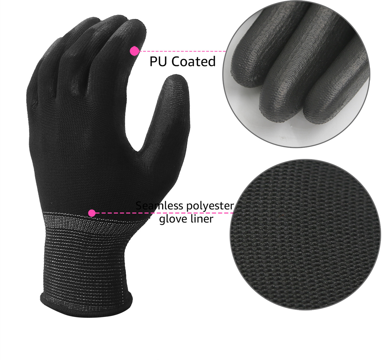 Image of Donizard Multipurpose Daily Use Reusable Washable Grip Coating Anti Cut Resistant 10 PAIR Nylon, Synthetic Safety Gloves
