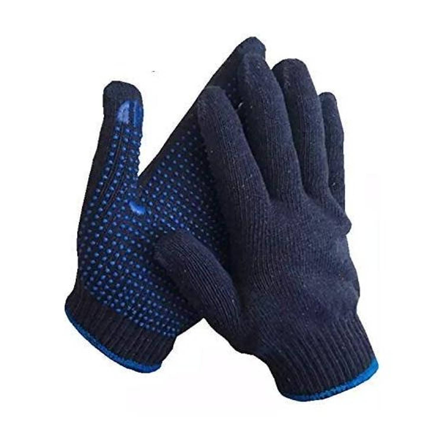 7SHIELD 1PAIR Non-Slip Blue Dotted Cotton Gloves – Comfortable & Reusable Nylon  Safety Gloves