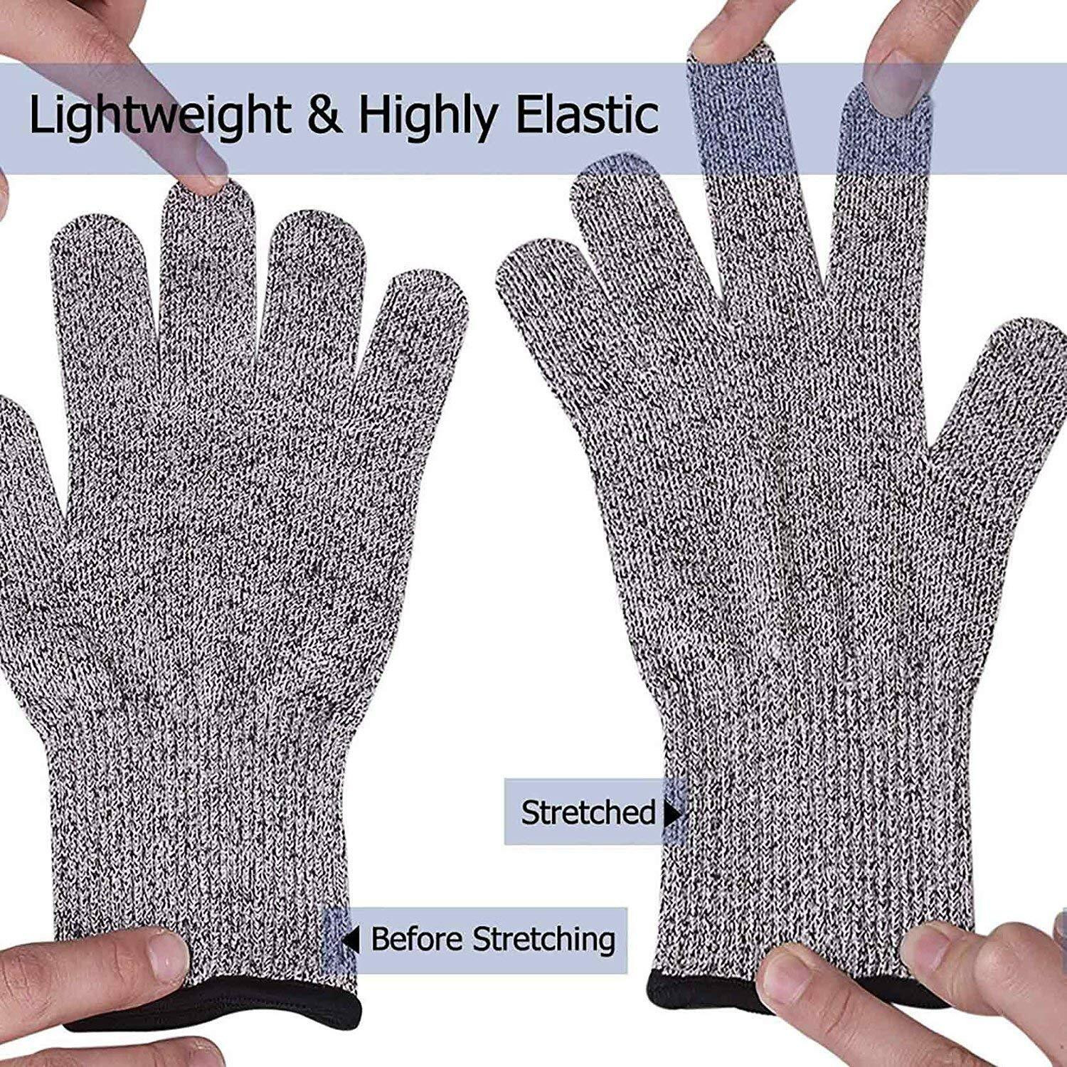 Image of VAVSU Cut Resistant Gloves Level 5 Protection Food Grade Cutting Kitchen Work Gloves Rubber, Nitrile Safety Gloves