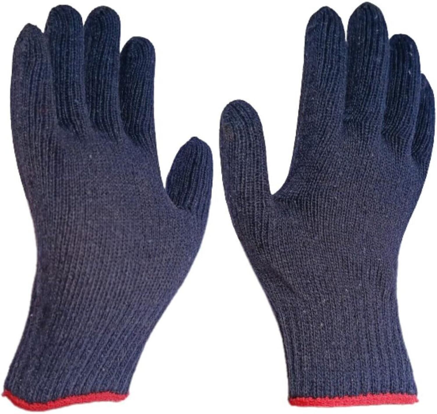 Image of 7SHIELD Blue 100% Cotton Knitted Safety Hand Protection Work Gloves for Mechanic Polyester Safety Gloves