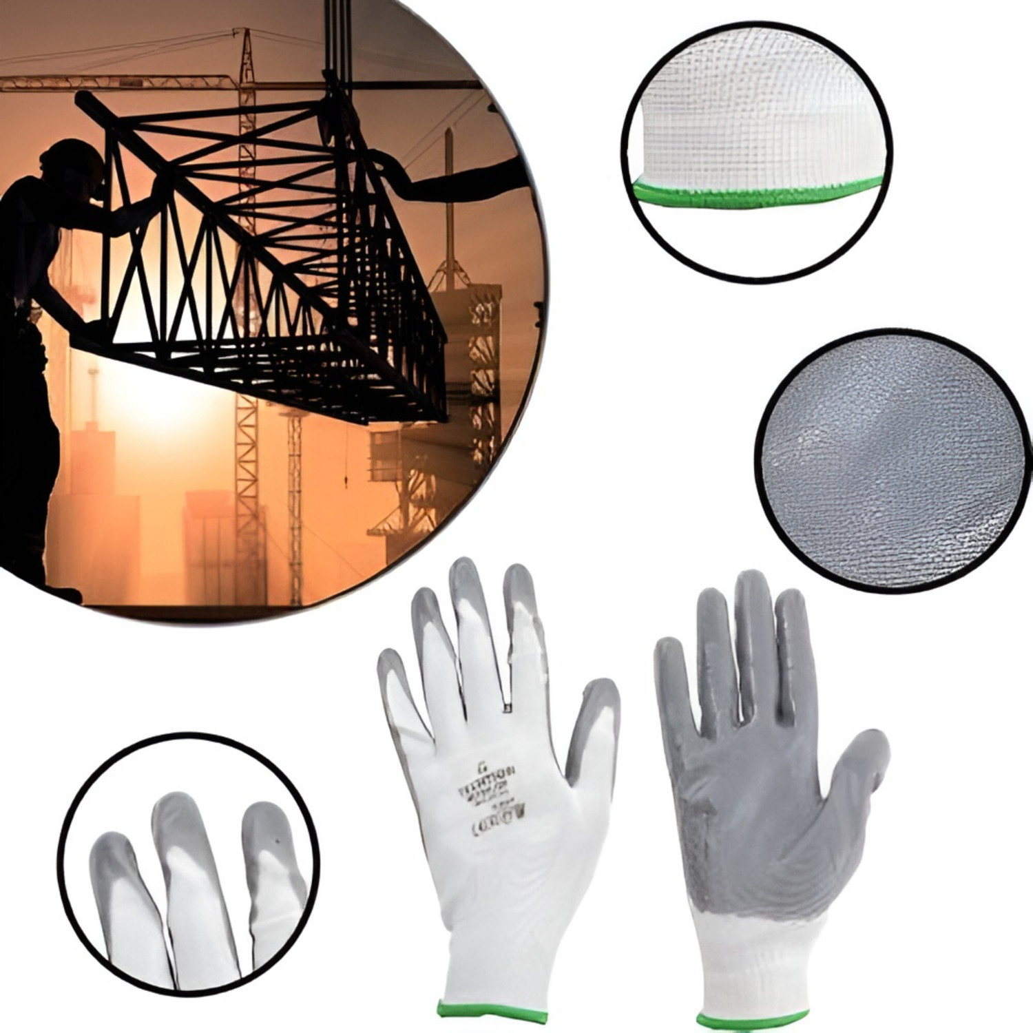 Image of TASHKURST 12 Pair Anti Cutting Cut Resistant Hand Safety Gloves Rubber Safety Gloves