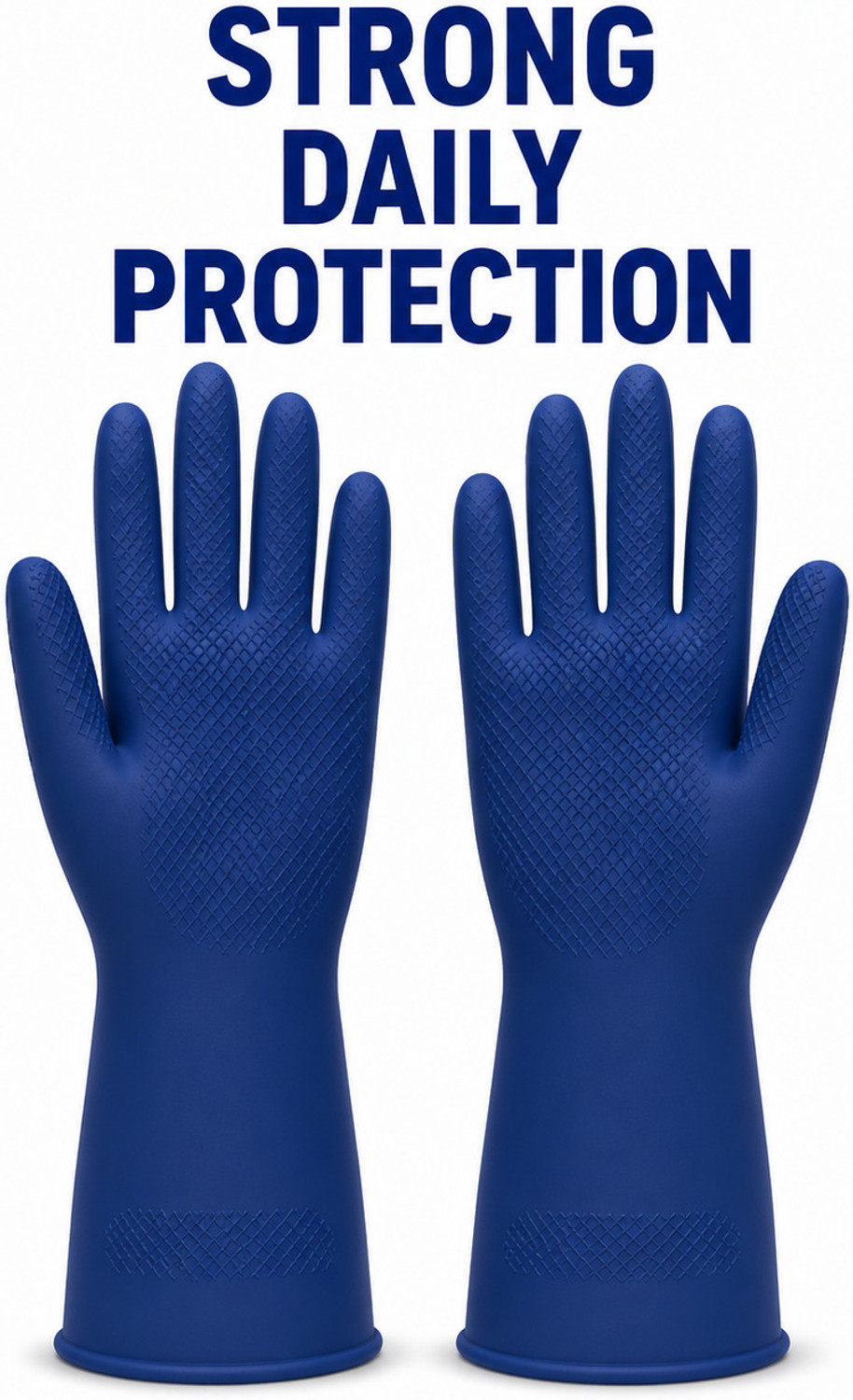 Image of Axisgrip 1 Pair blue Rubber Safety Hand Gloves For Chemical, Electrical , Gardning Rubber Safety Gloves