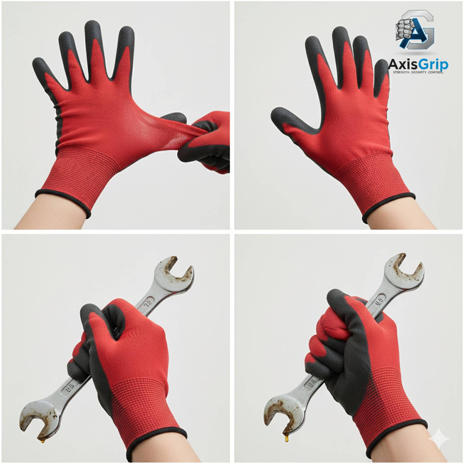Axisgrip 1 Pair Nylon Safety Gloves-Lightweight, Durable, Cut-Resistant Work Gloves Nylon Safety Gloves