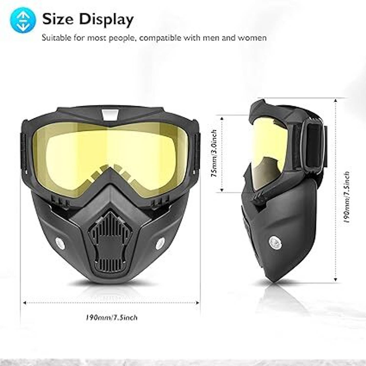 AMRIO Yellow Bike Face Mask for Men & Women