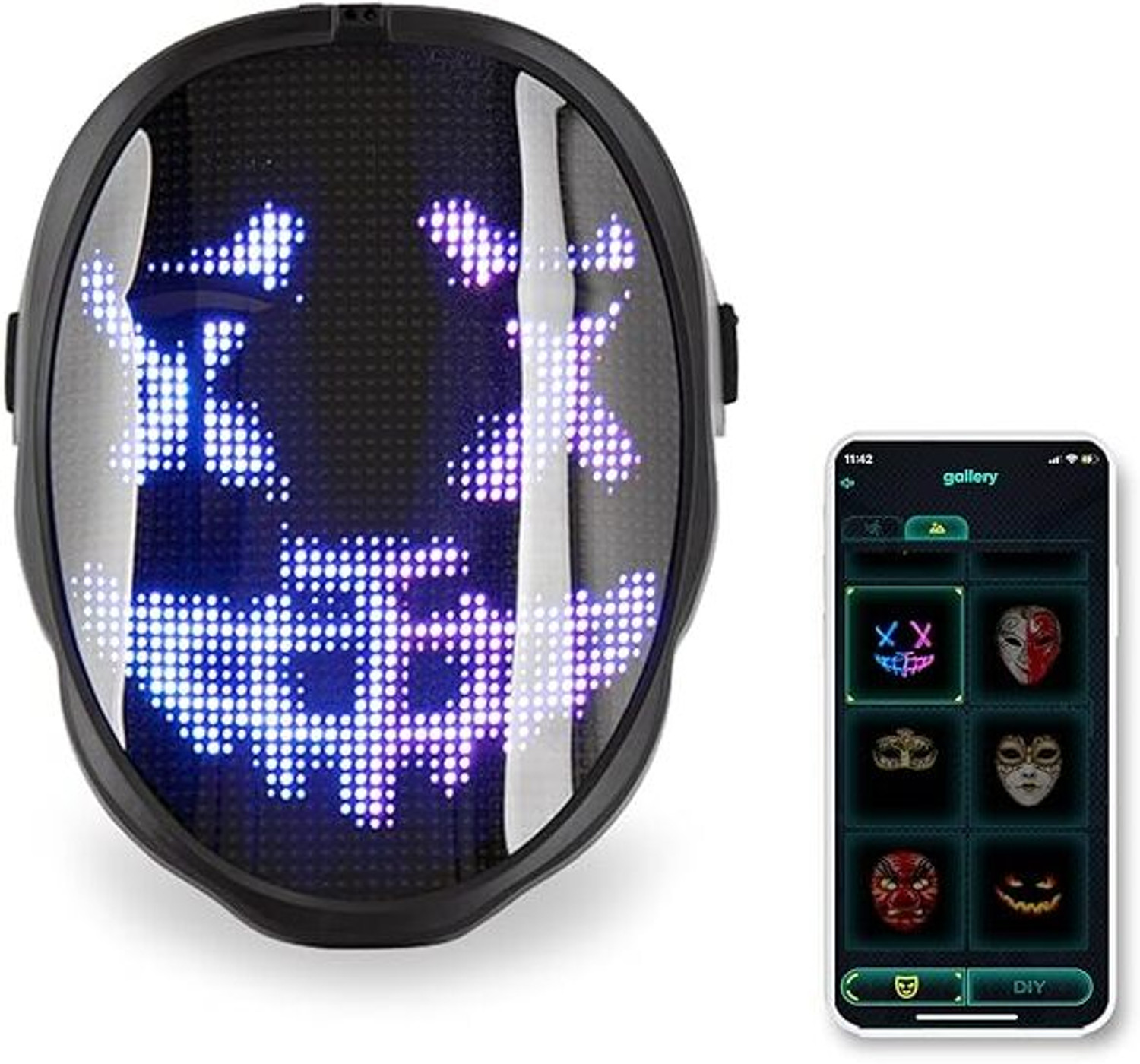 Image of acube mart LED Mask with Bluetooth Programmable, Rechargeable mask Welding Safety Goggle
