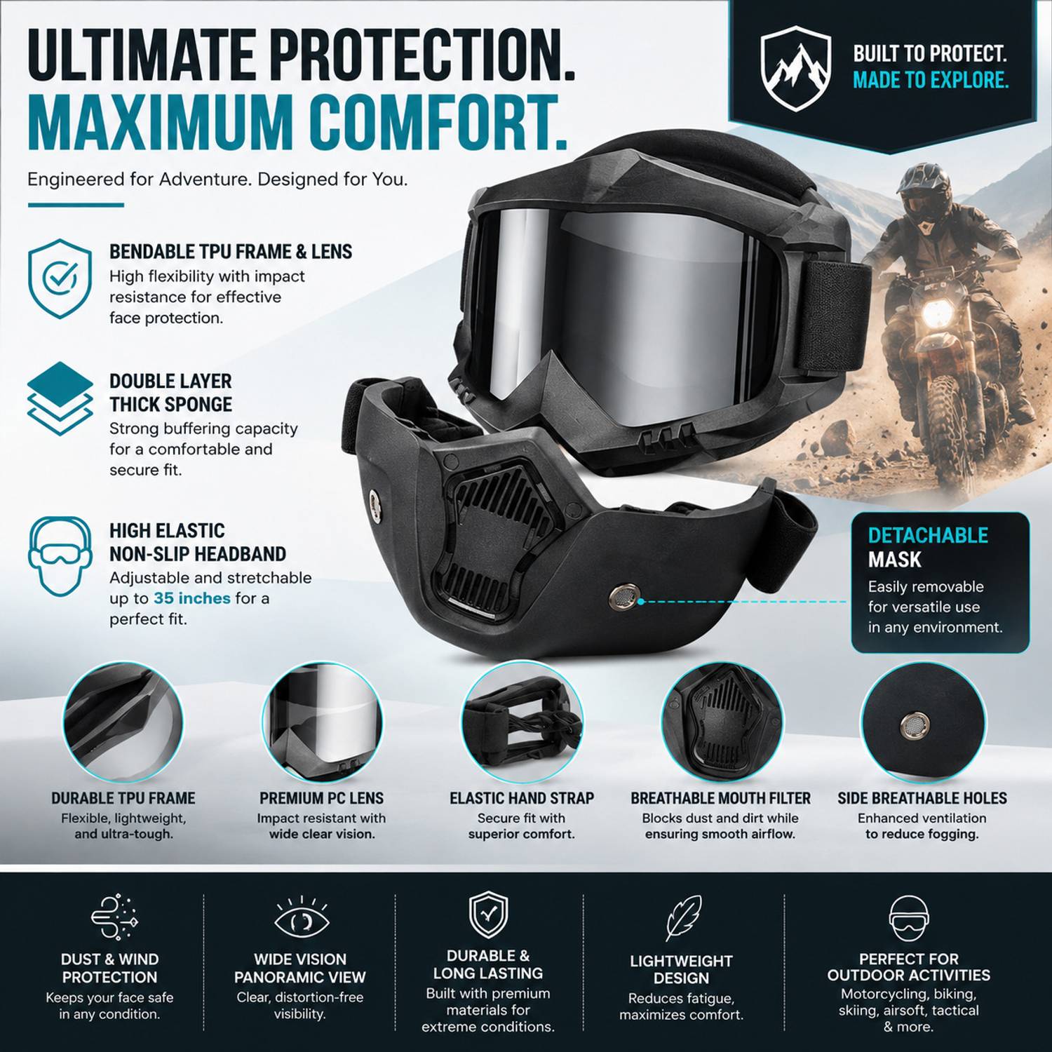 Rhtdm Safety Goggle Full Face Riding Mask - Image 4