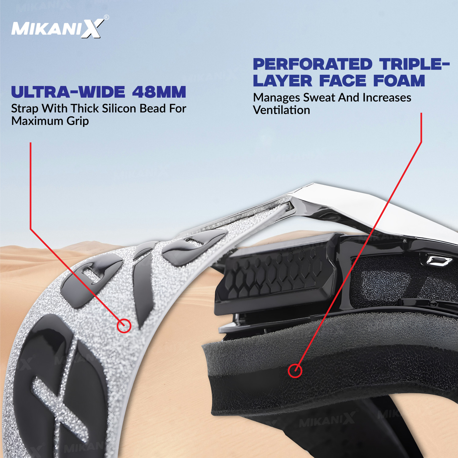Image of BRXR MX Dirt Bike Goggles ATV Motocross Off Road Racing Riding Eyewear Safety BLUE for Ski, Snowboarding, Cycling & Outdoor Sports Laboratory Safety Goggle