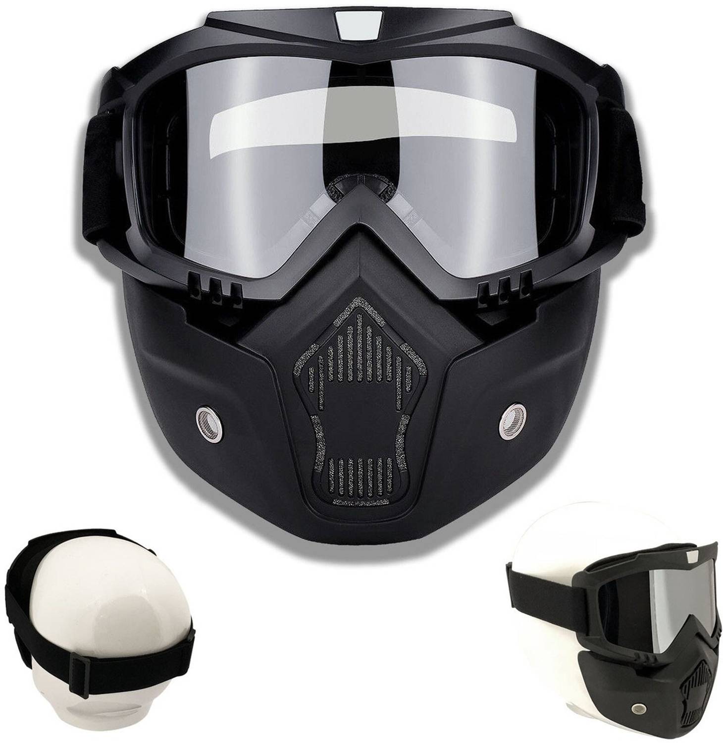 BUFONA Riding Motocross Glass Motorcycle Helmet For Bikers DayNight Vision Anti Scratch Protective Motorcycle Face Mask Removable Full Face Motorcycle Helmet Goggles Blowtorch  Safety Goggle