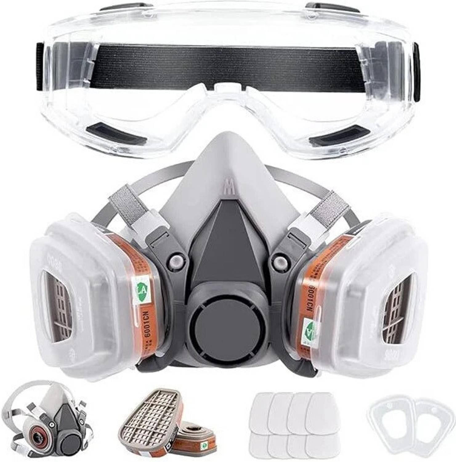 पिकसिएपलय Gas Mask Set with Filters and Goggles