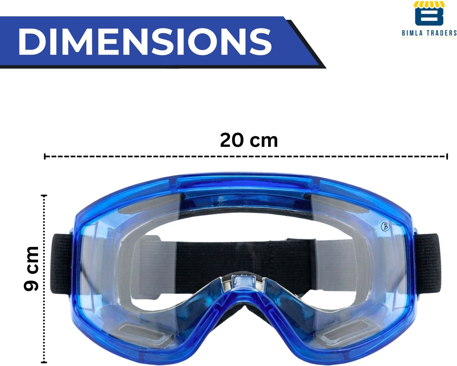 Image of Btag Premium Adult Bike and Cycling Goggles With Adjustable Strap Premium Adult Bike and Cycling Goggles With Adjustable Strap - Blue Power Tool Safety Goggle