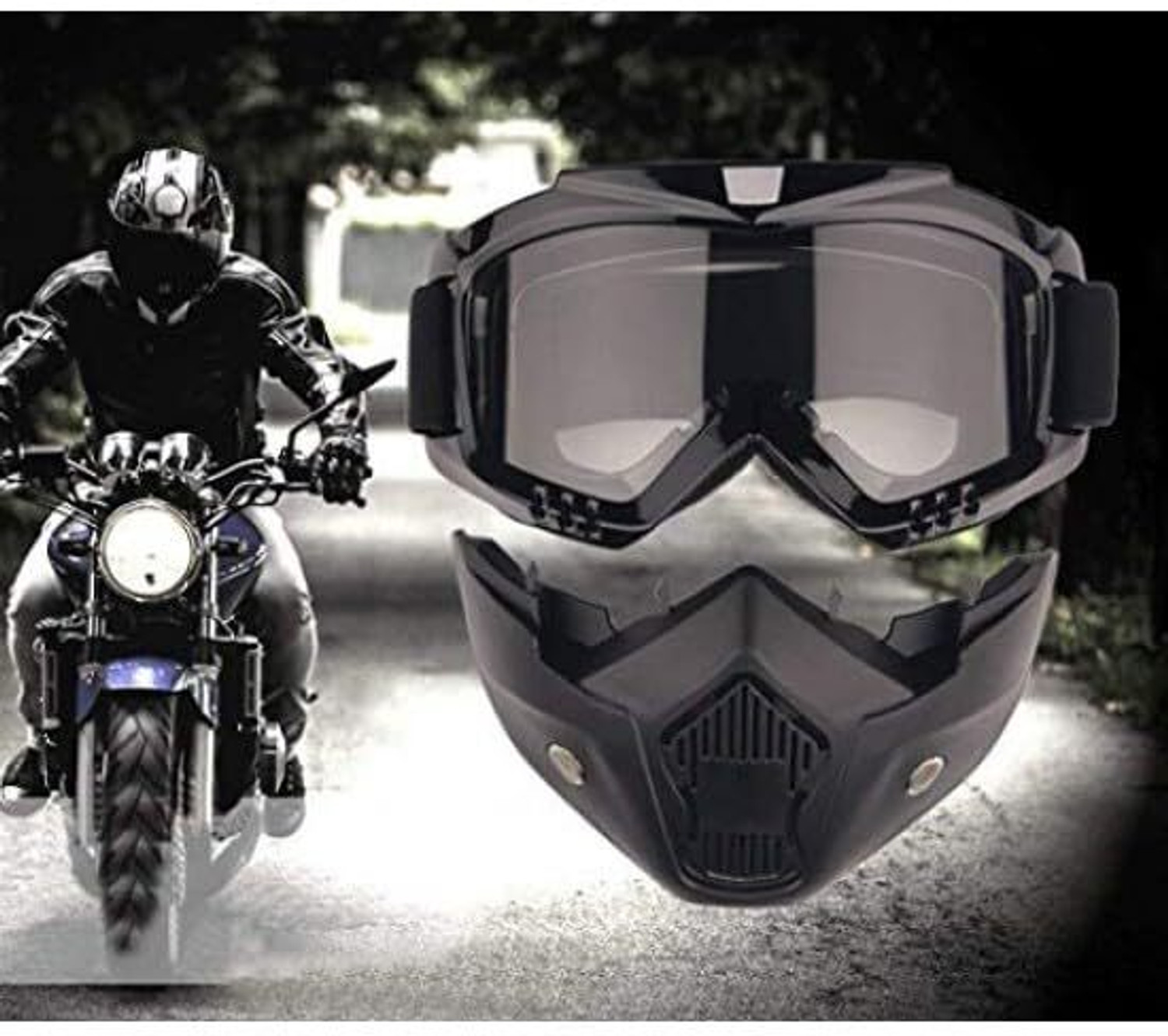 Image of ShopiMoz Motorcycle Goggle Mask Anti Scratch UV Protective Face Mask Bike Goggles Mask Goggle Mask Anti Scratch UV Protective Open Face & Eyewear Windproof Dirt Shield Blowtorch Safety Goggle
