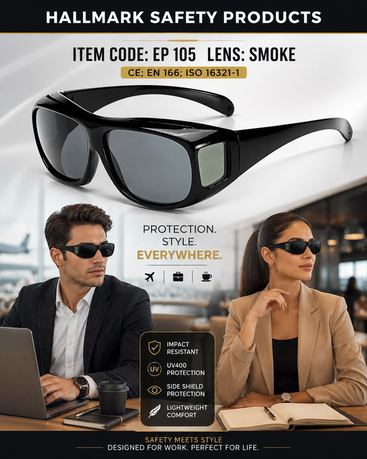 Image of Hallmark Night Vision, Polarized, Riding Glasses, Toughened Glass Lens, UV Protection, Others Wayfarer, Retro Square, Rectangular, Spectacle Sunglasses (80) (For Men & Women, Grey)