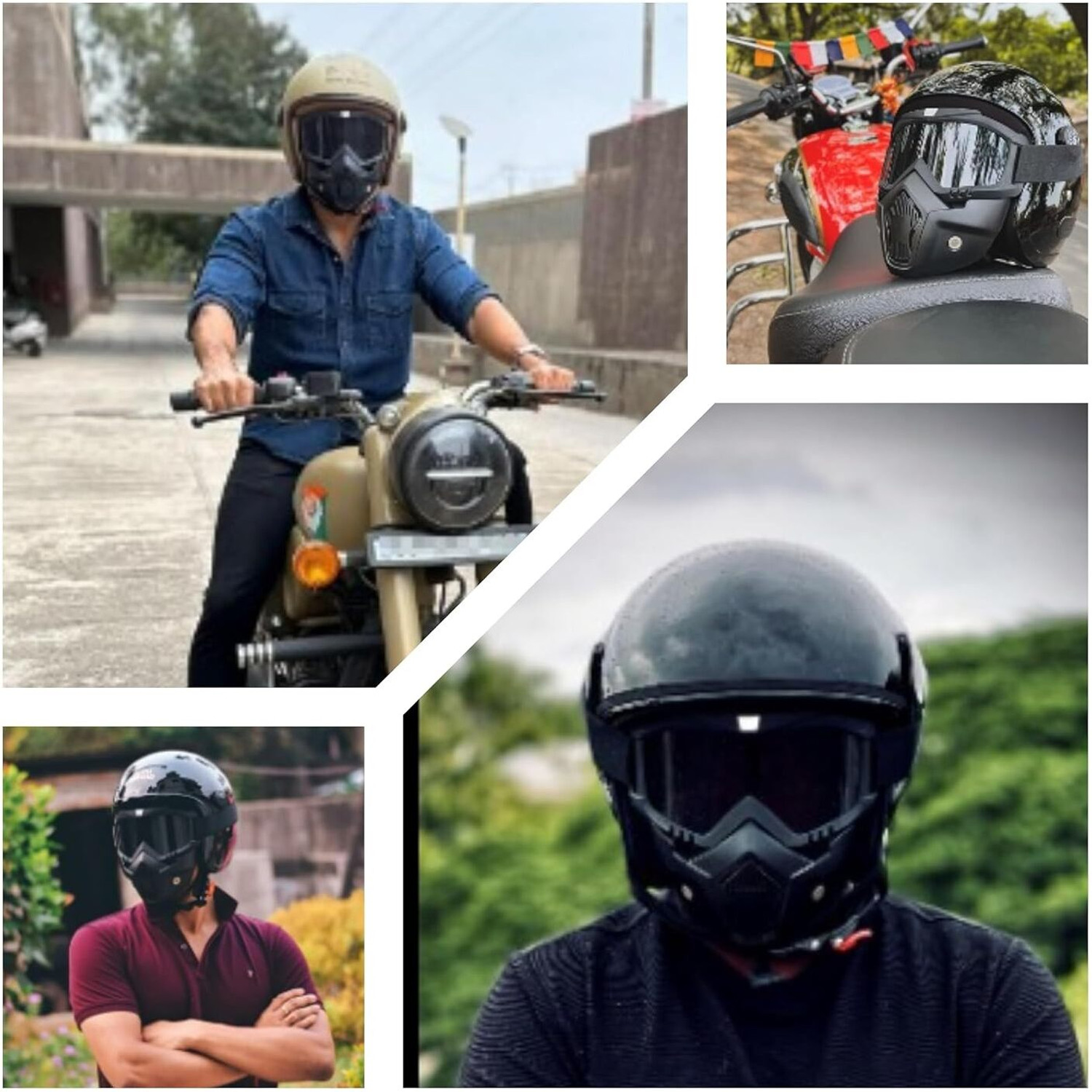 Image of ShopiMoz Motorcycle Goggle Mask Anti Scratch UV Protective Face Mask Bike Goggles Mask Goggle Mask Anti Scratch UV Protective Open Face & Eyewear Windproof Dirt Shield Blowtorch Safety Goggle