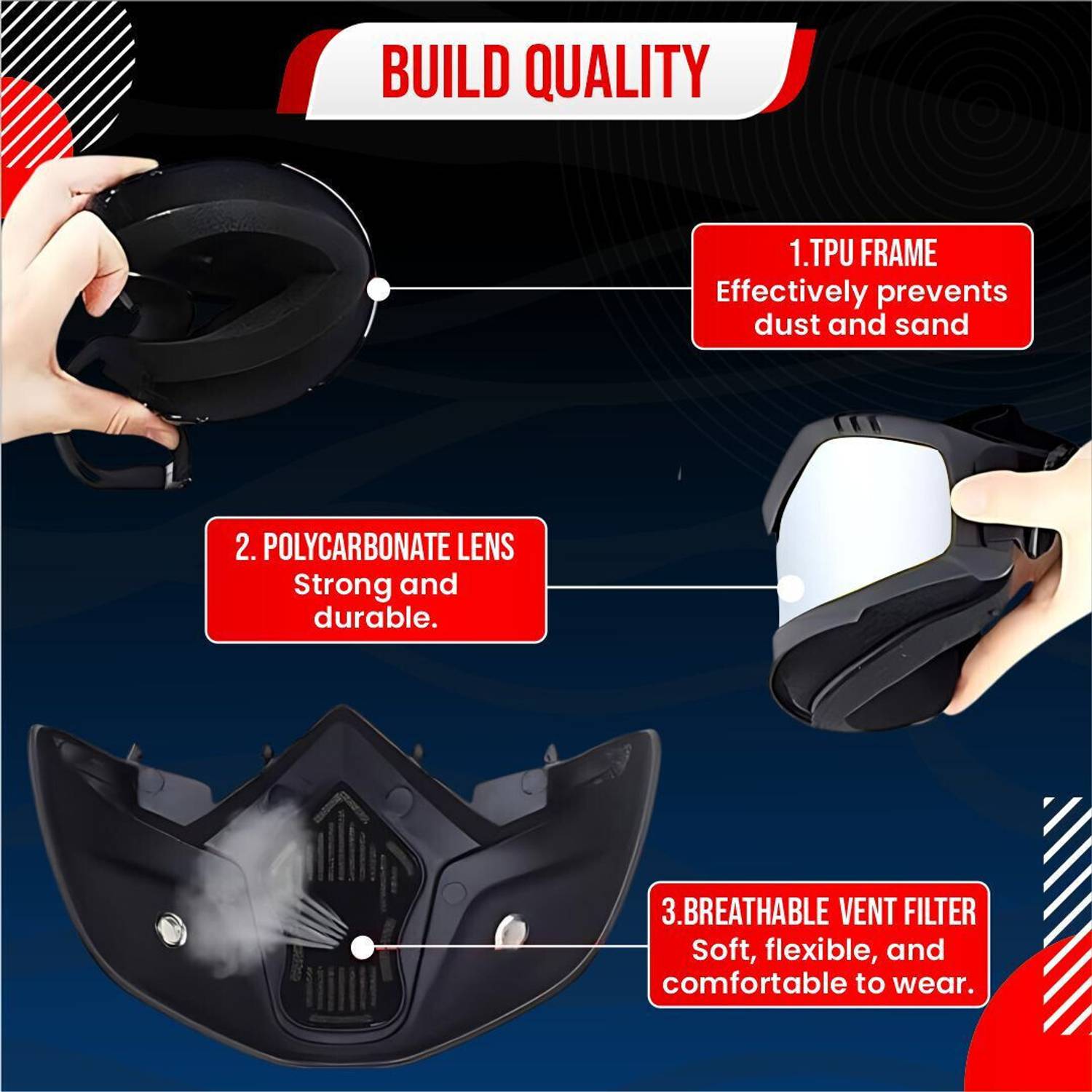Btag Removable Breathable UV Protective Goggle Mask - Image 5