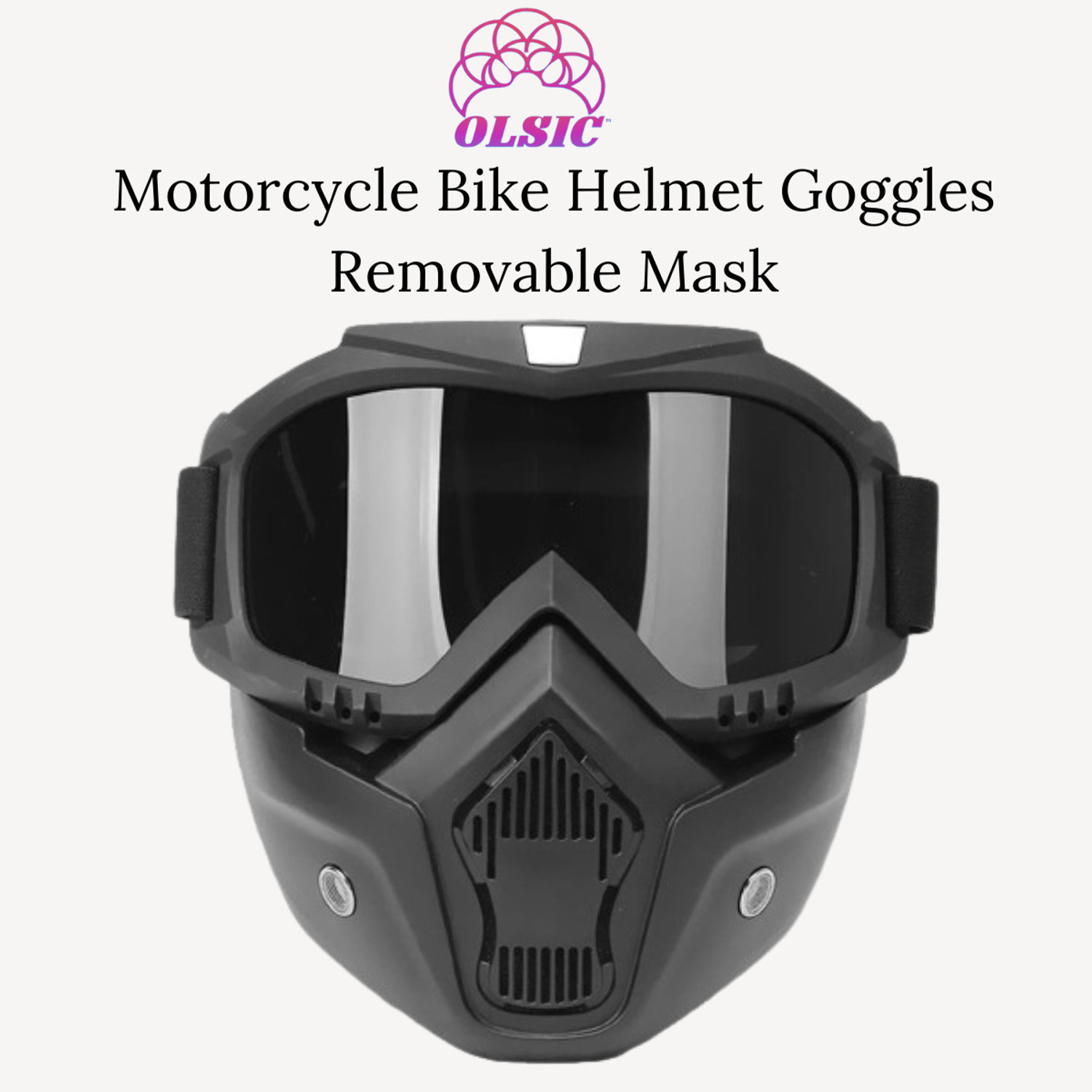 Image of Olsic 100% New Black Goggle Face Mask Anti Scratch UV Protective Face- Windproof Dirt Shield With Soft Foam Padded Detachable Safety Goggle2 Safety Visor