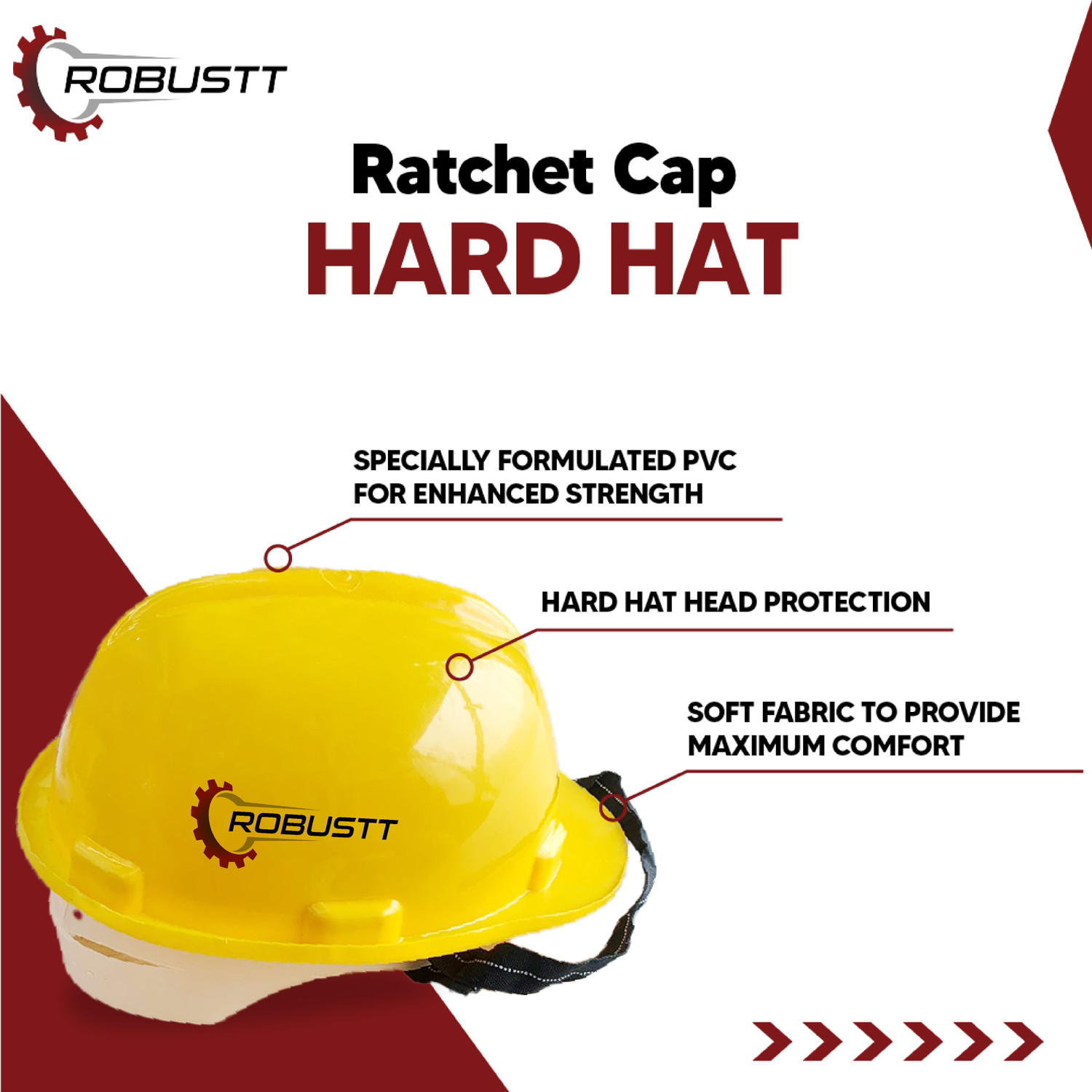 Image of Robustt X Shree Jee Nape Type Adjusment-Safety Helmet,Protection for Outdoor Work (Pack of 2) Safety Cap