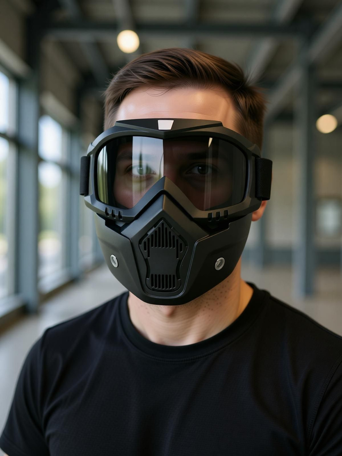 Image of Olsic 100% New Black Goggle Face Mask Anti Scratch UV Protective Face; Windproof Dirt Shield With Soft Foam Padded Detachable Safety Goggle2 Safety Visor