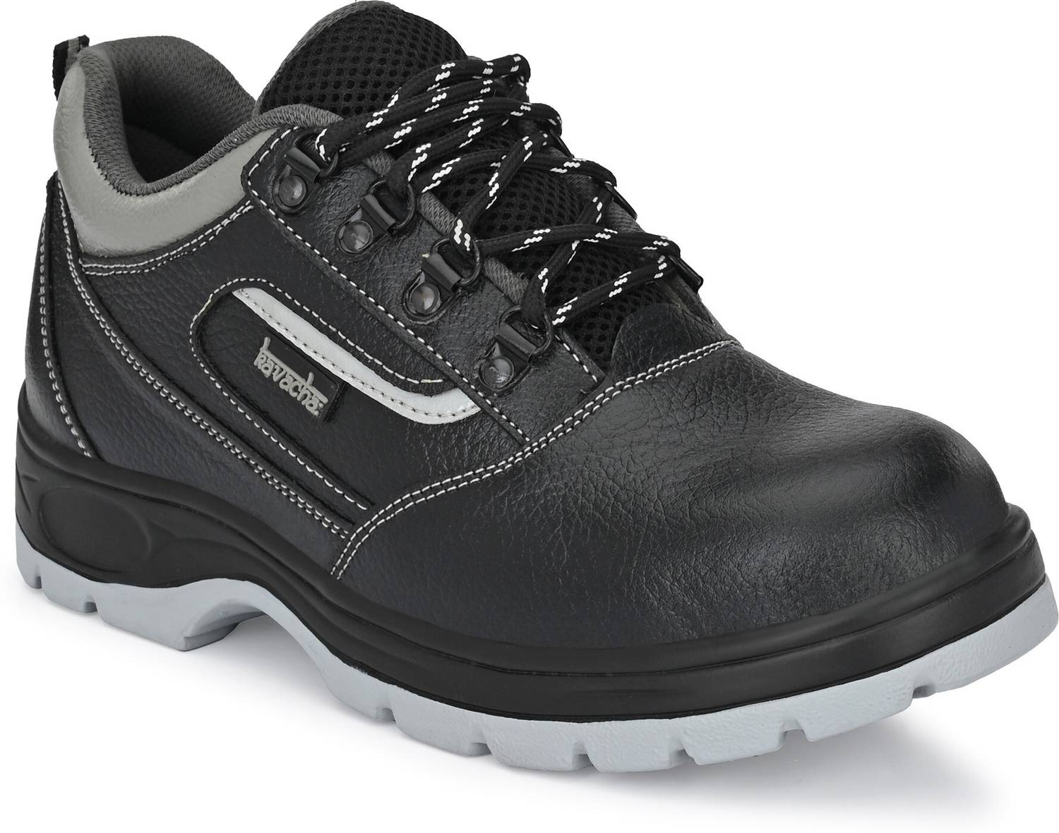 Kavacha Steel Toe Leather Safety Shoe Black - Image 1