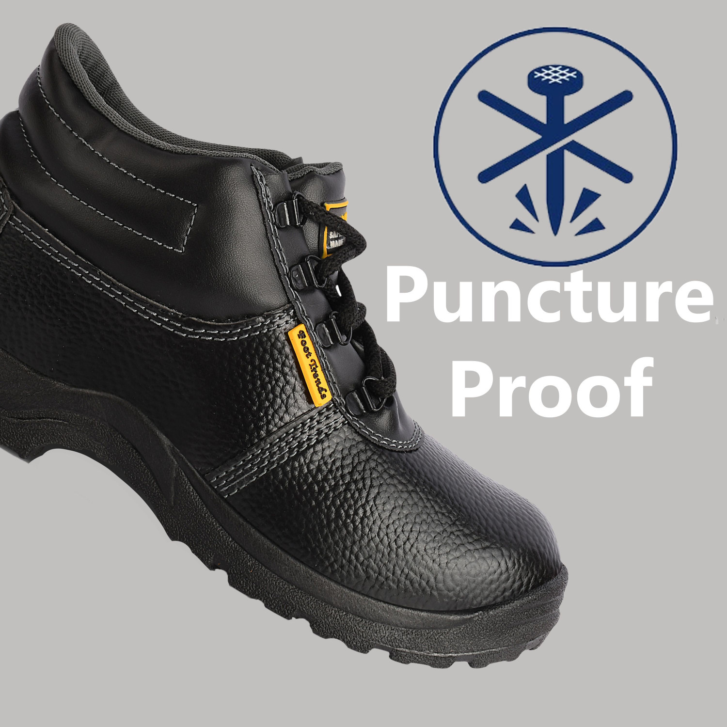 Image of FOOT TRENDS PVC Safety shoes with steel toes for industrial, construction and warehouse use For Men