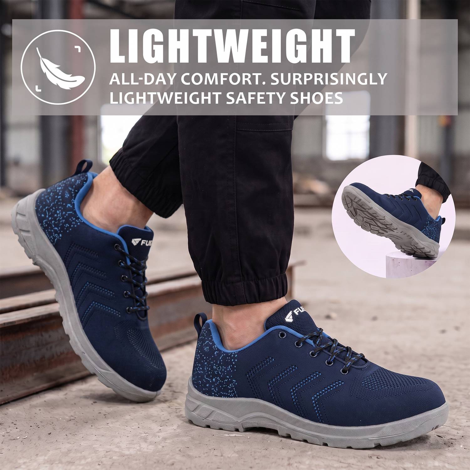 Fuel Steel Toe Fabric Safety Shoe Blue - Image 3